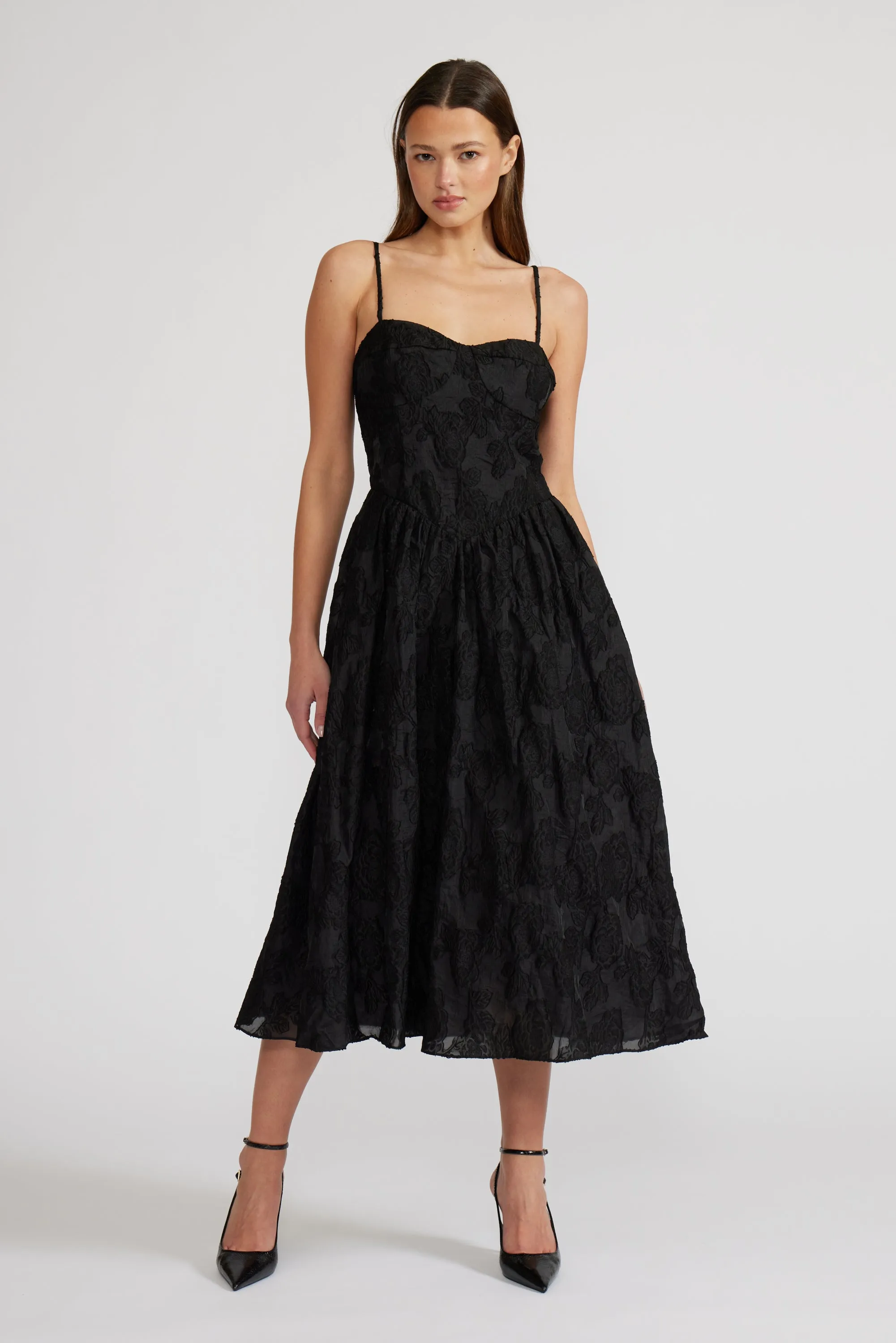 Ingrid Midi Dress - Black sold by Lucy Paris