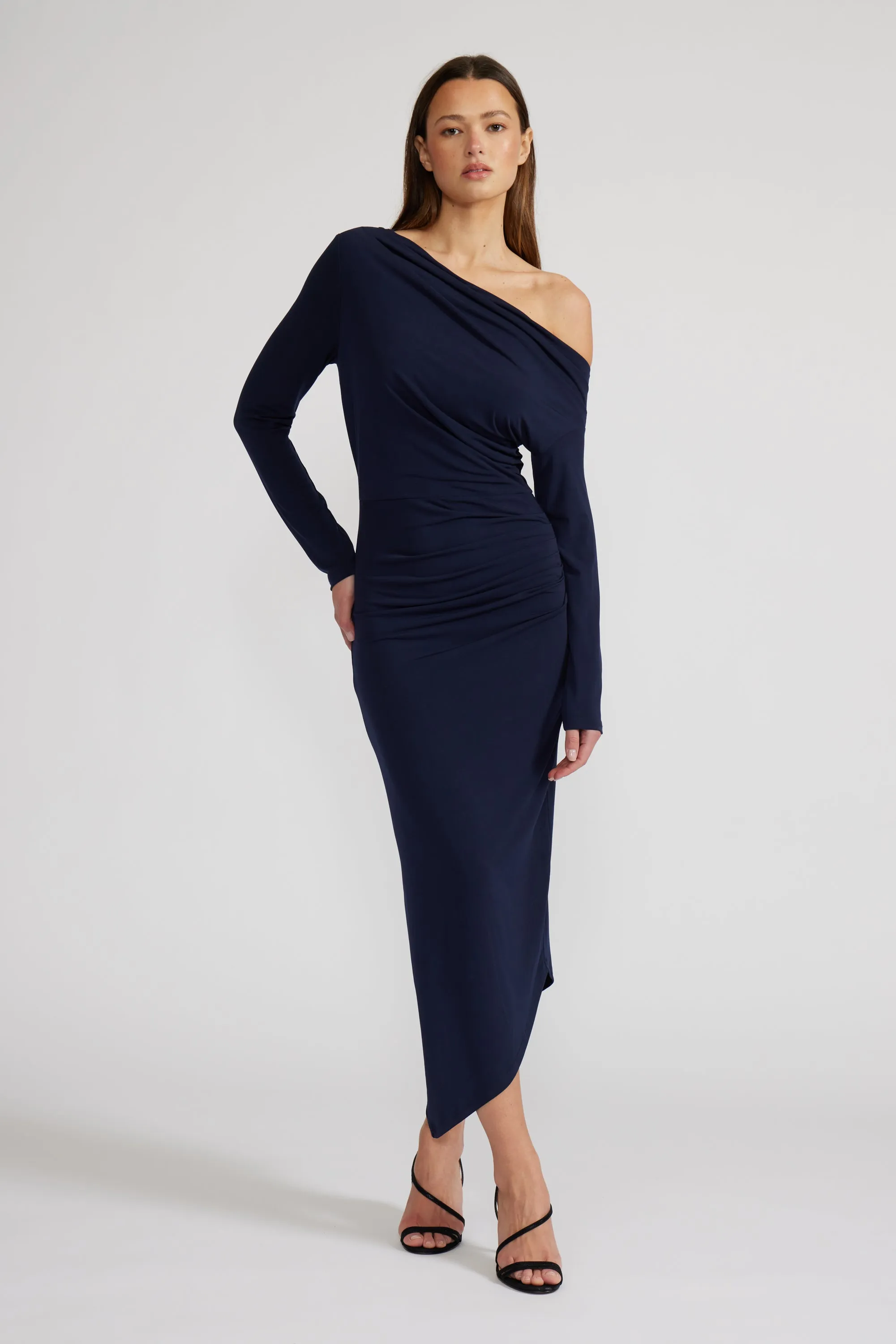 Alissa Asymmetric Dress - Navy sold by Lucy Paris