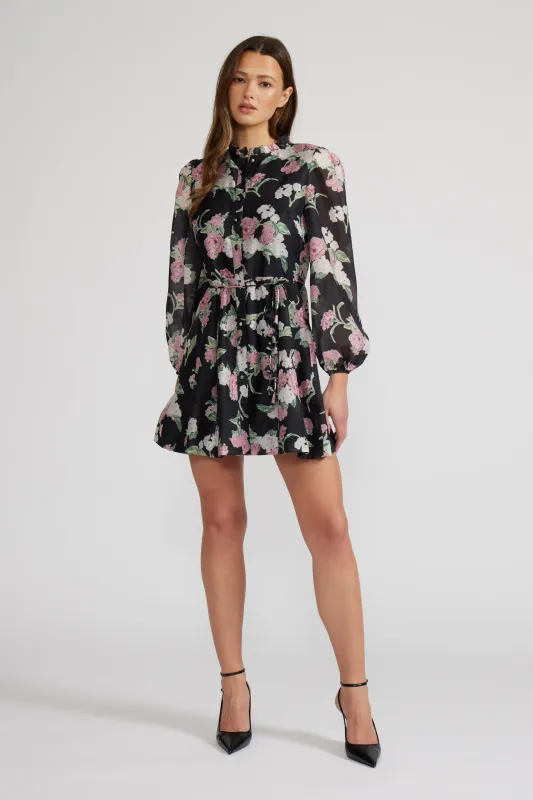 Nina Mini Dress - Black Floral sold by Lucy Paris