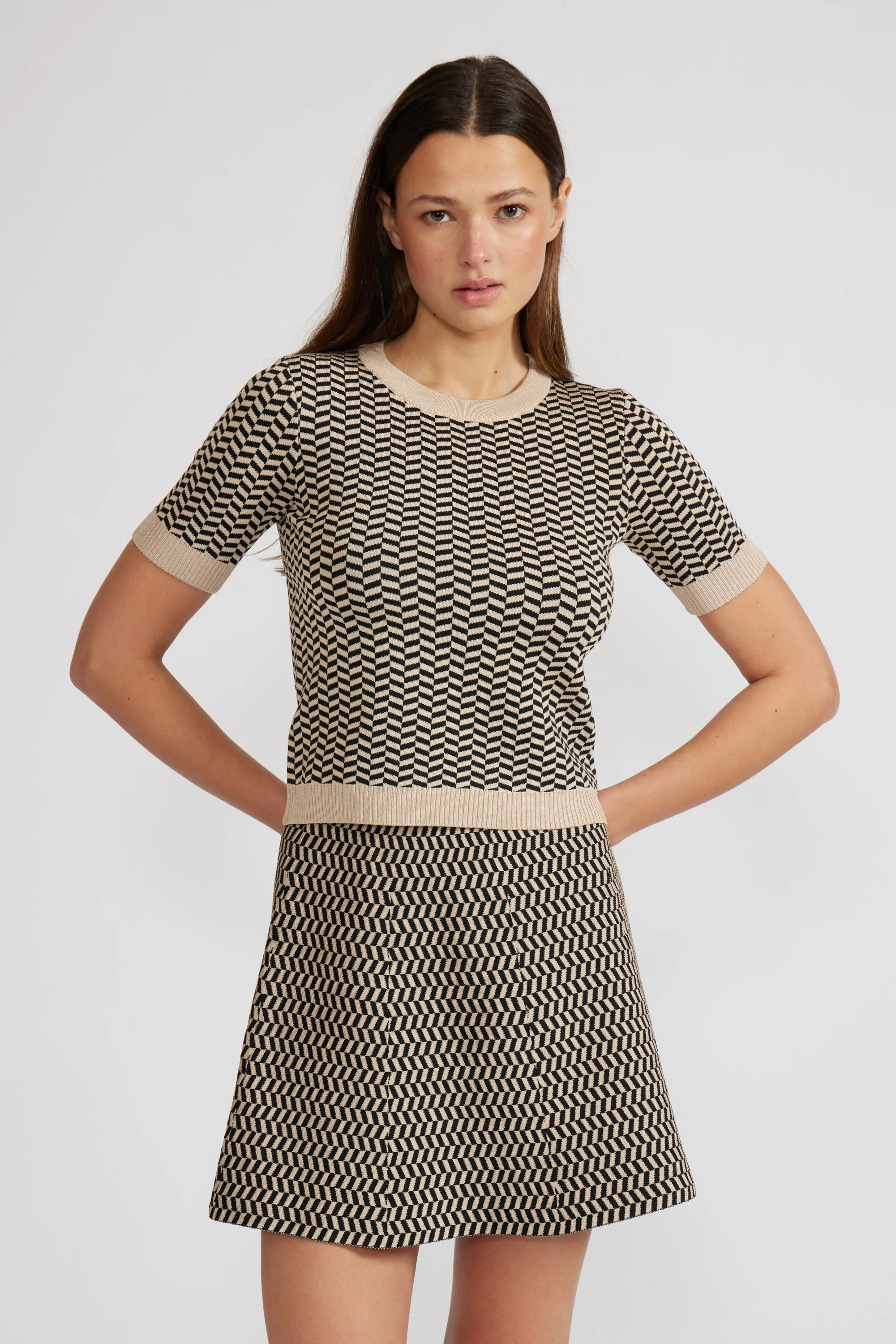 Warren Knit Top - Black Tan sold by Lucy Paris product image thumbnail 2