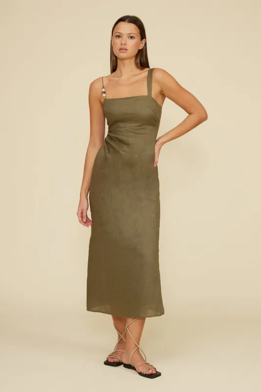 Fallon Dress - Olive sold by Lucy Paris