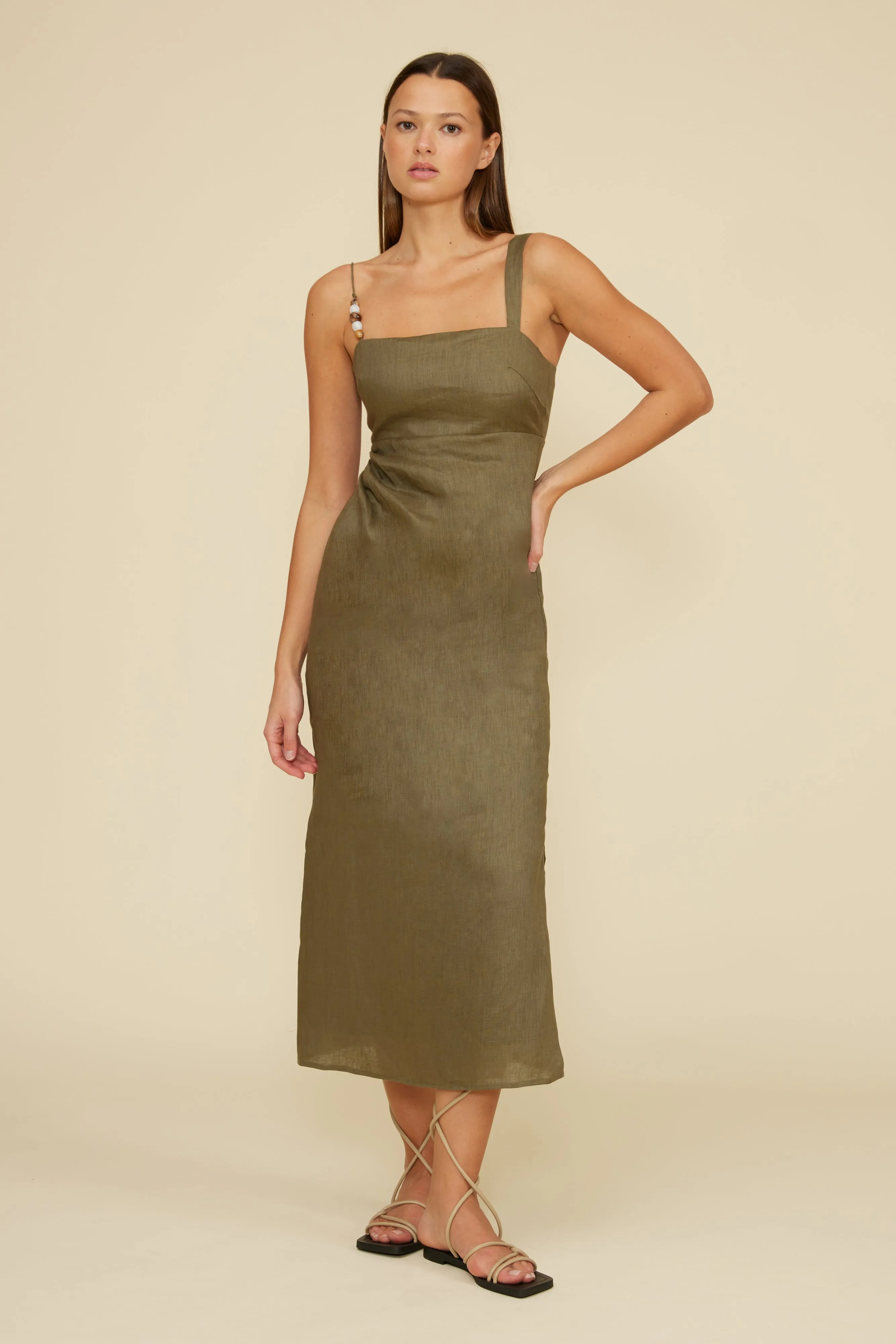 Fallon Dress - Olive sold by Lucy Paris