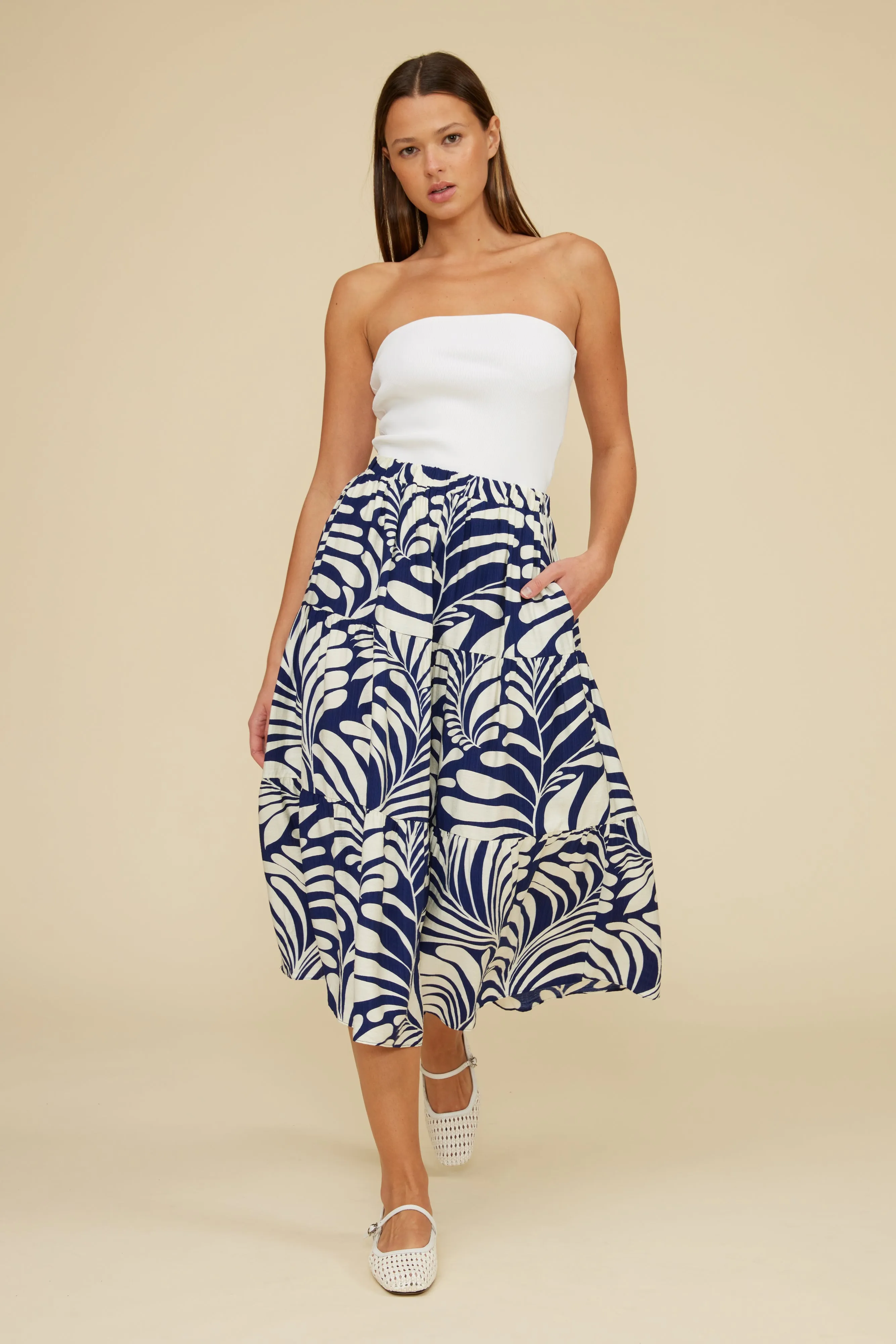 Bloom Midi Skirt - Navy sold by Lucy Paris product image thumbnail 3