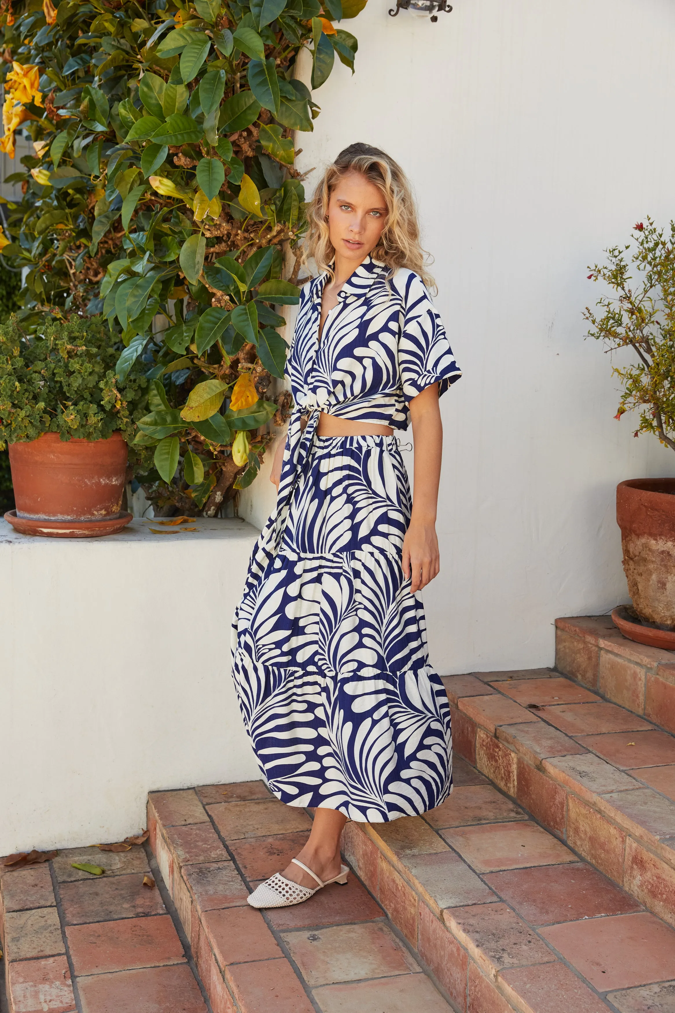 Bloom Midi Skirt - Navy sold by Lucy Paris product image thumbnail 2