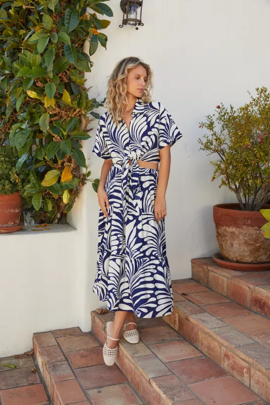 Bloom Midi Skirt - Navy sold by Lucy Paris