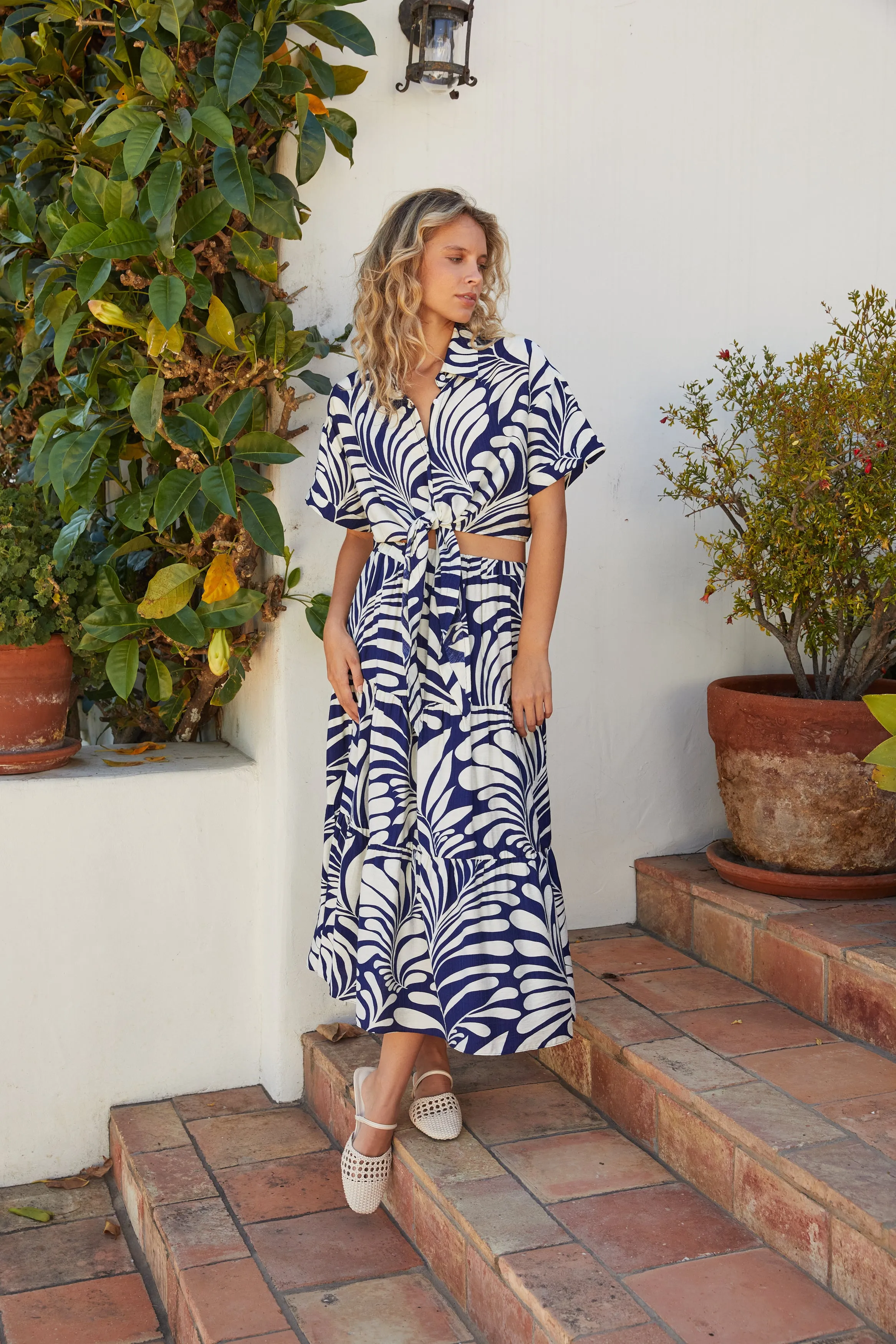 Bloom Midi Skirt - Navy sold by Lucy Paris