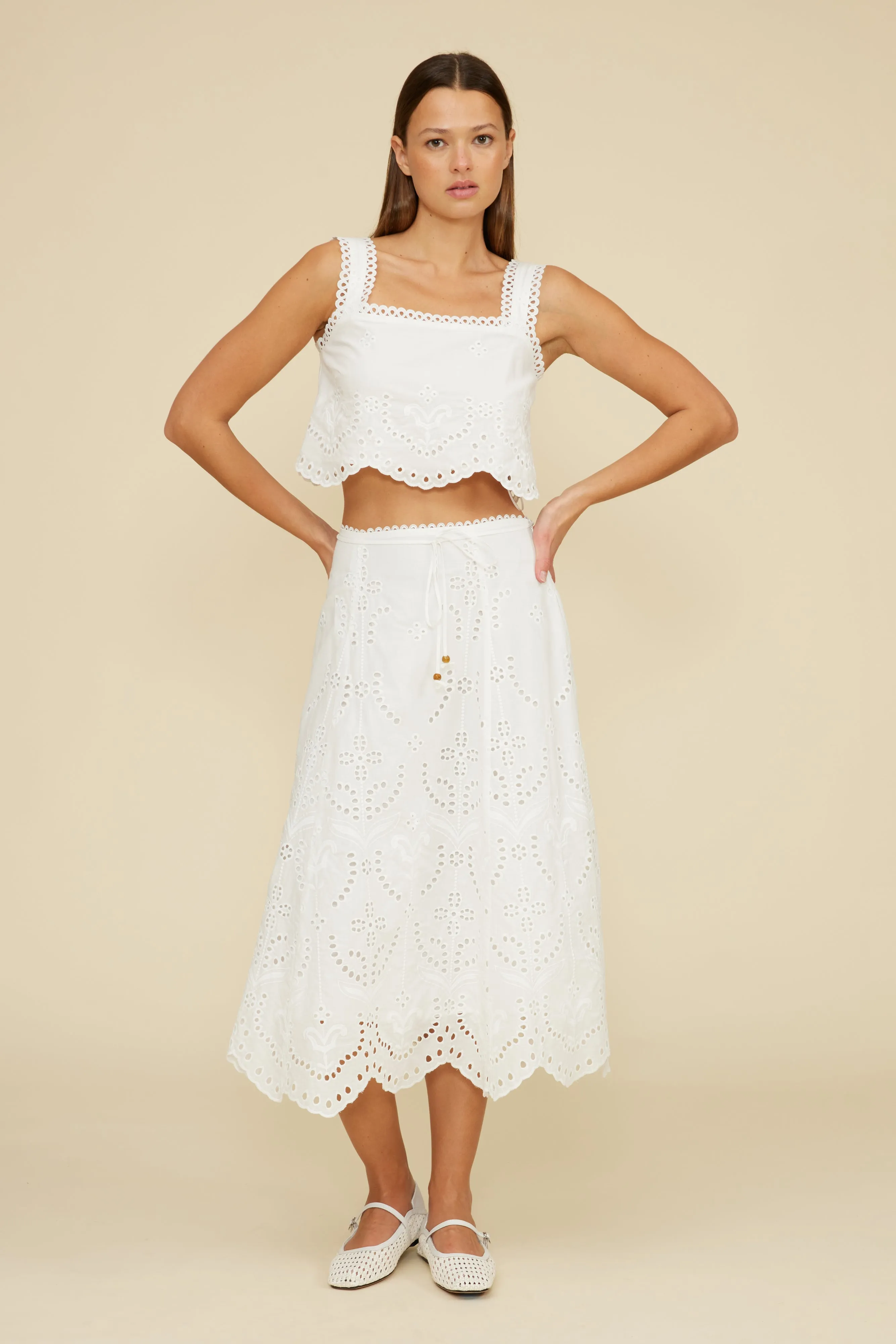 Sia Eyelet Top - White sold by Lucy Paris