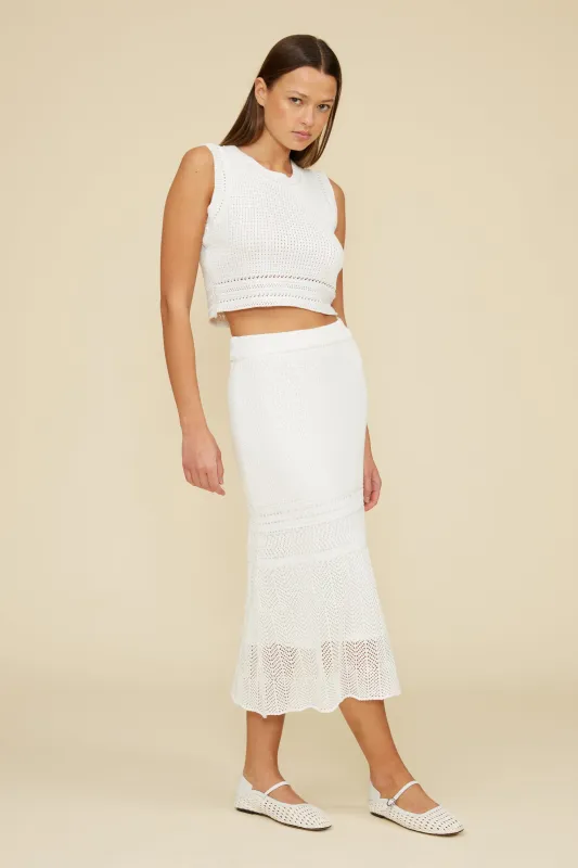 Bryson Crochet Skirt - Ivory sold by Lucy Paris