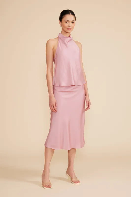 Adonia Bias Skirt - Rose Pink sold by Lucy Paris