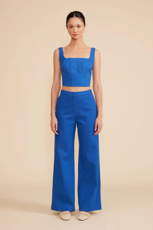 Renna Crop Top - Blue sold by Lucy Paris