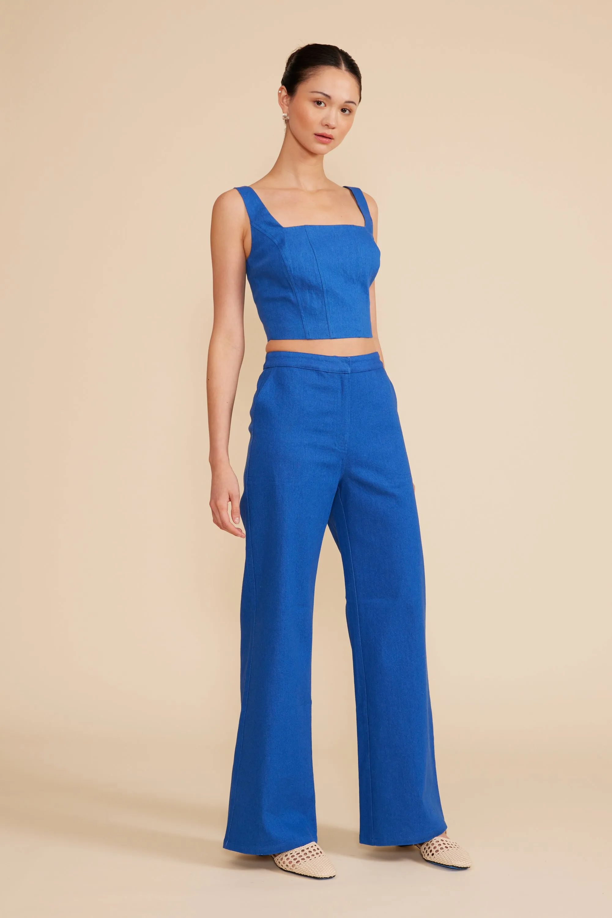 Beaux Pant - Blue sold by Lucy Paris
