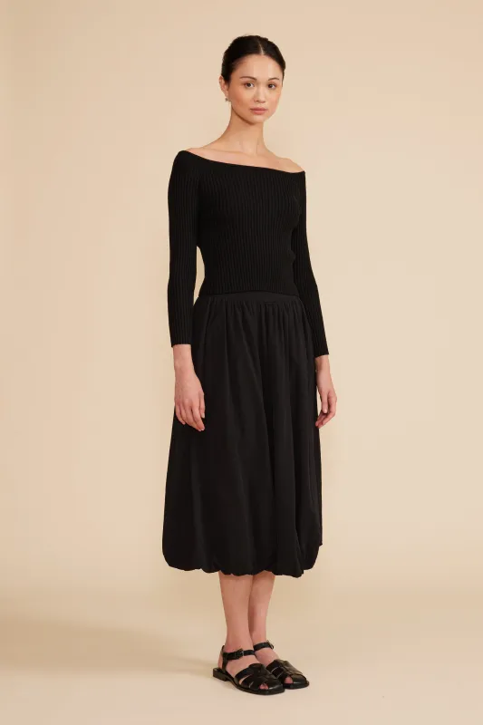 Bubble Midi Skirt - Black sold by Lucy Paris