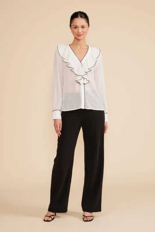 Rita Ruffle Blouse - White made by Lucy Paris