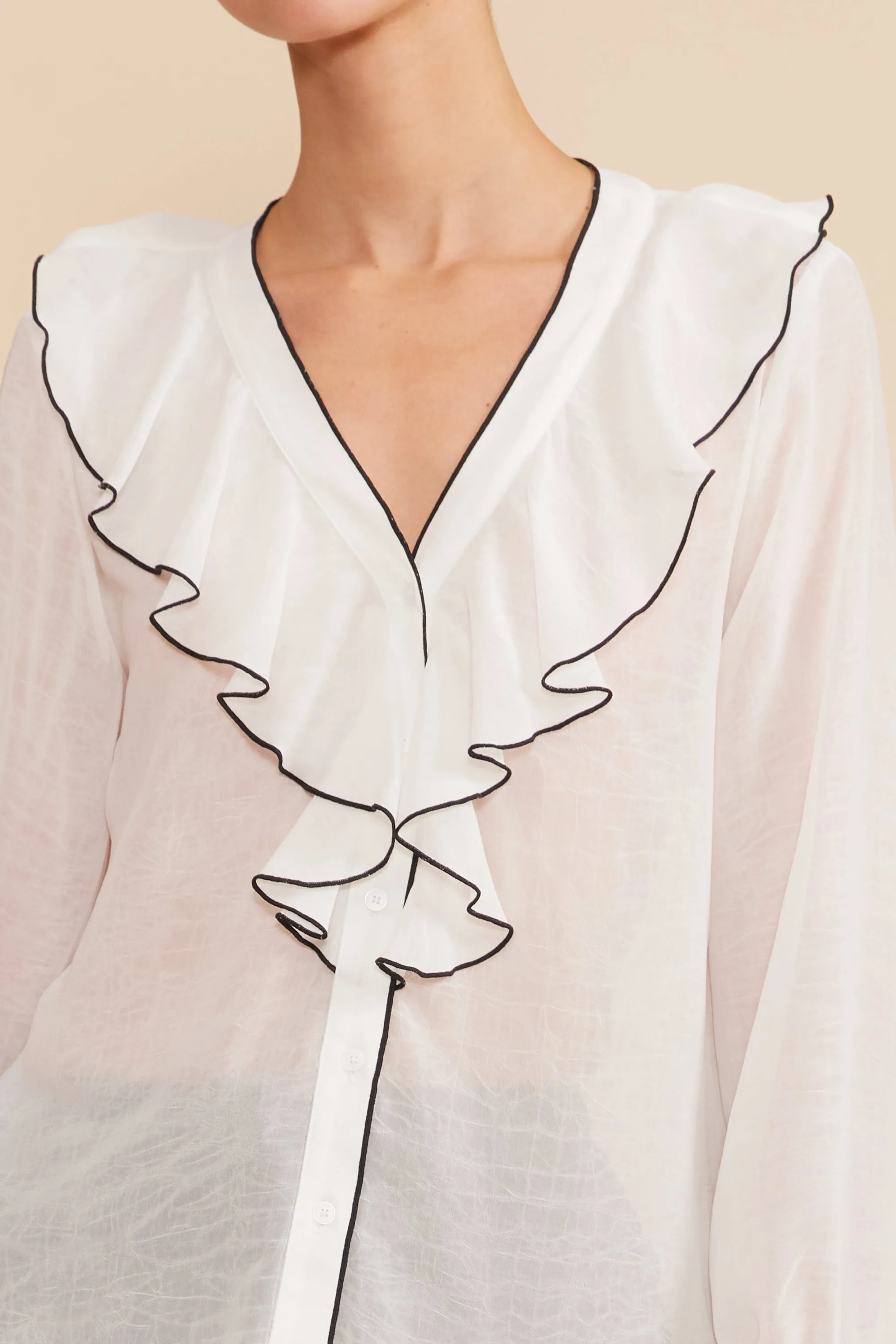 Rita Ruffle Blouse - White sold by Lucy Paris product image thumbnail 4