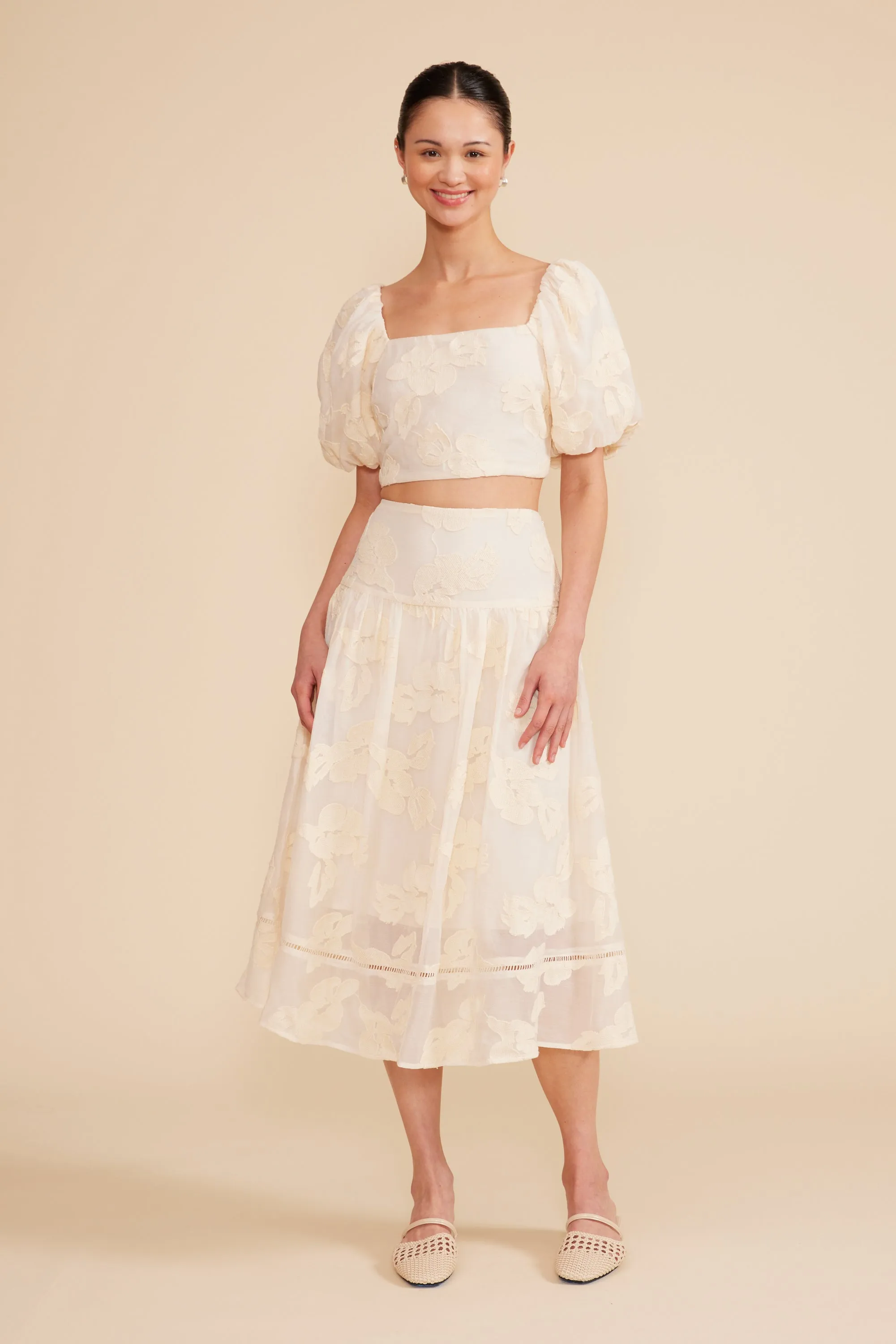 Pippa Lace Top - Ivory sold by Lucy Paris