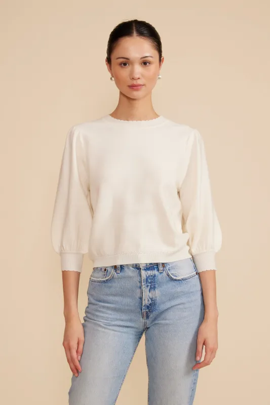 Britt Knit Top - Ivory made by Lucy Paris