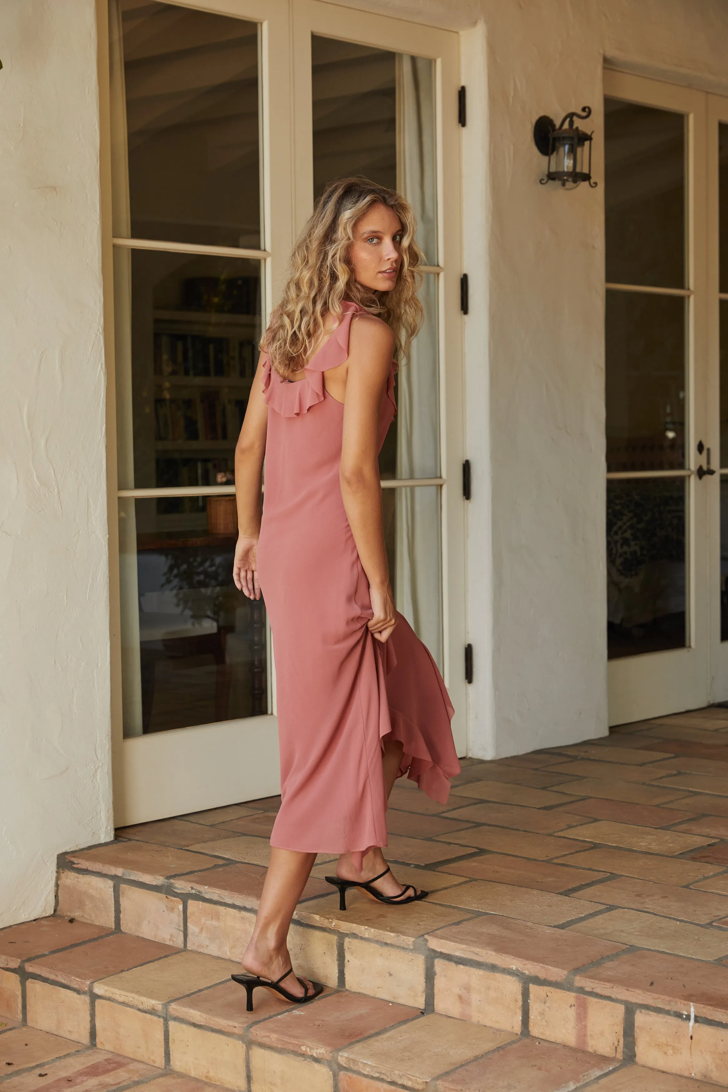 Leilina Ruffle Dress - Dusty Rose sold by Lucy Paris product image thumbnail 3