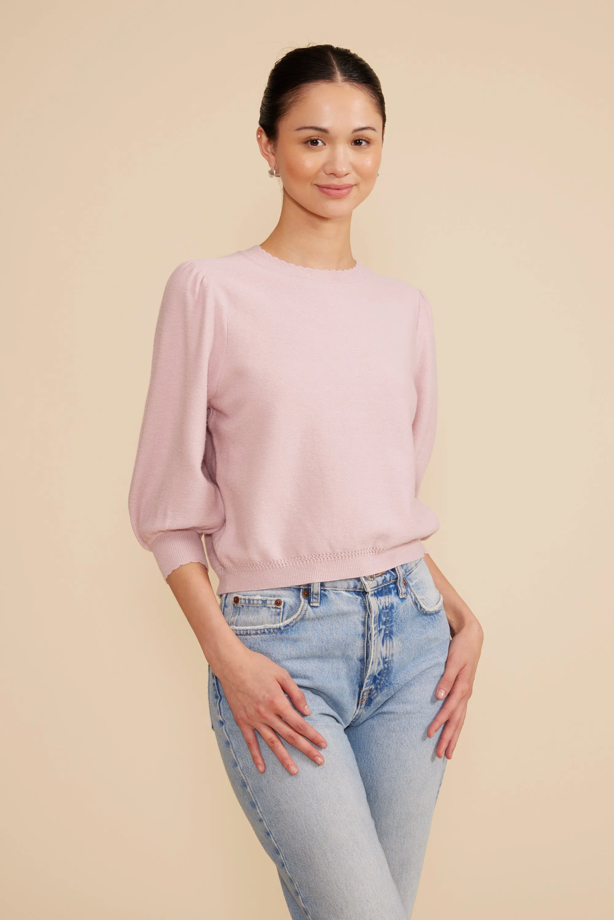 Britt Knit Top - Light Pink sold by Lucy Paris product image thumbnail 2