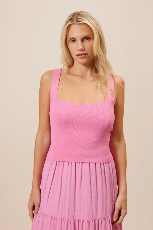 Santorini Knit Top- Pink sold by Lucy Paris