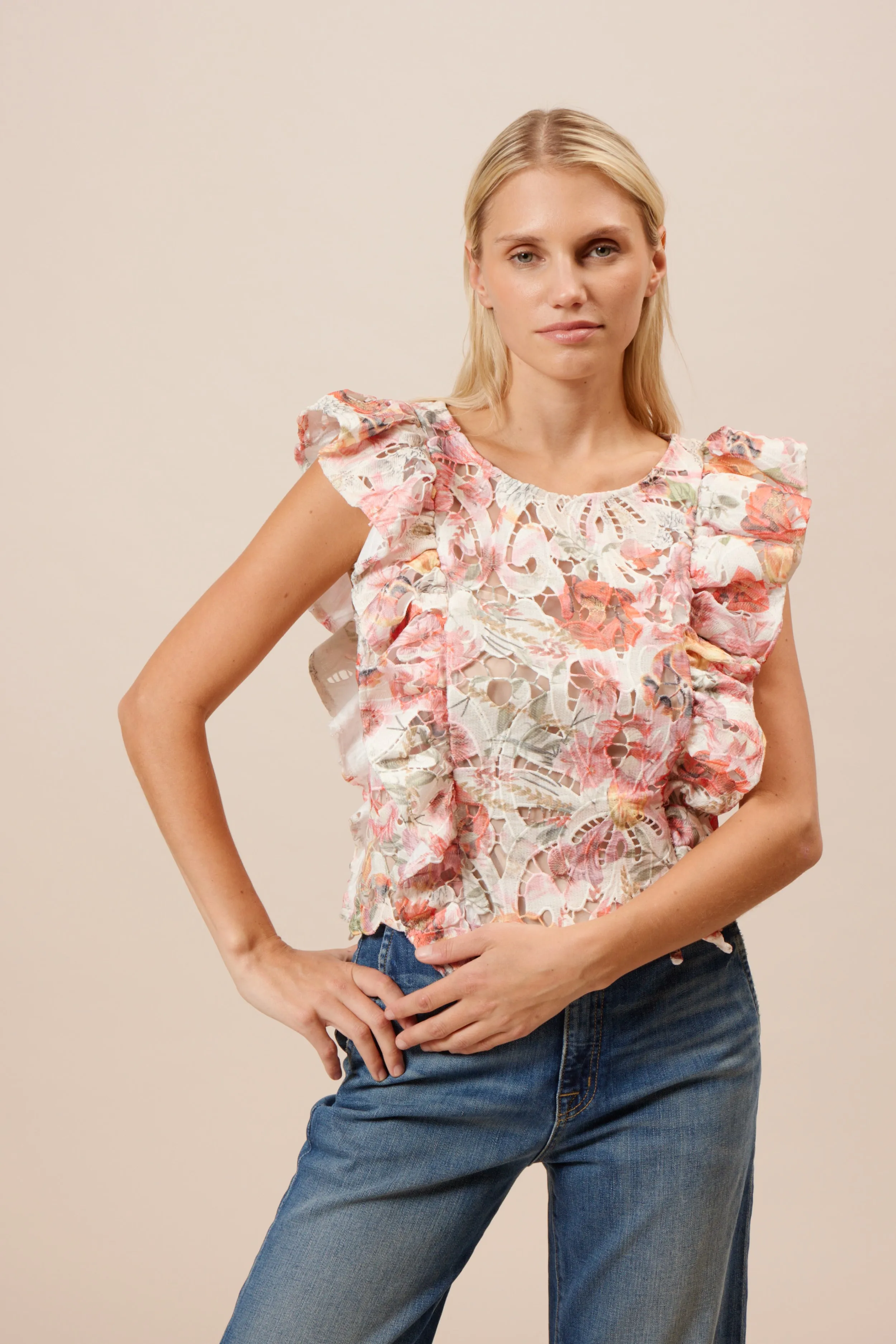 Fumi Ruffle Top sold by Lucy Paris