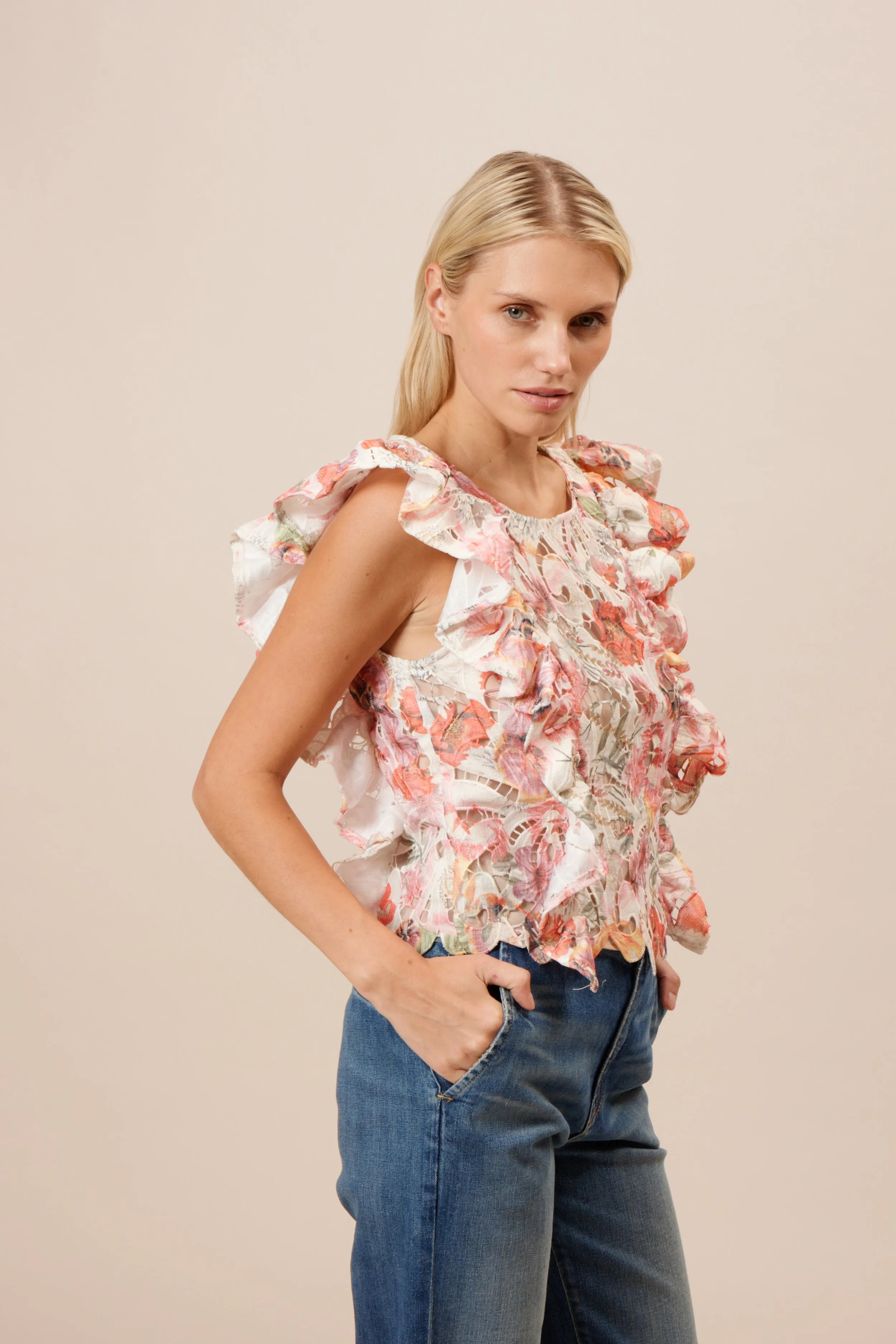 Fumi Ruffle Top sold by Lucy Paris product image thumbnail 3