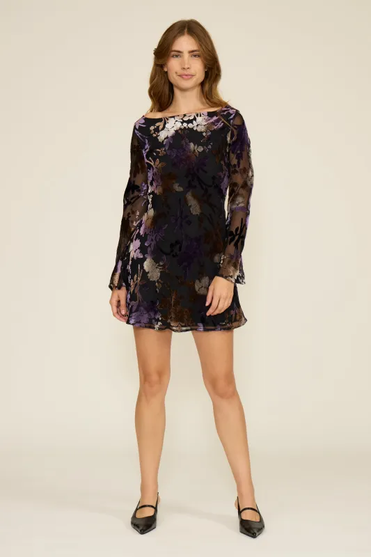Reed Mini Dress - Purple Floral sold by Lucy Paris