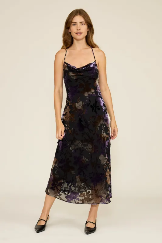 Wisteria Maxi Dress - Purple Floral sold by Lucy Paris