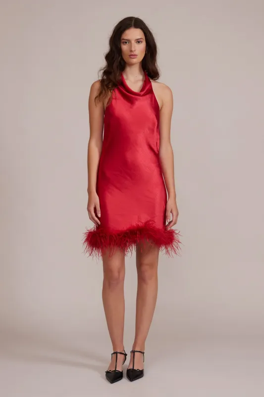 Dolly Feather Dress - Red sold by Lucy Paris