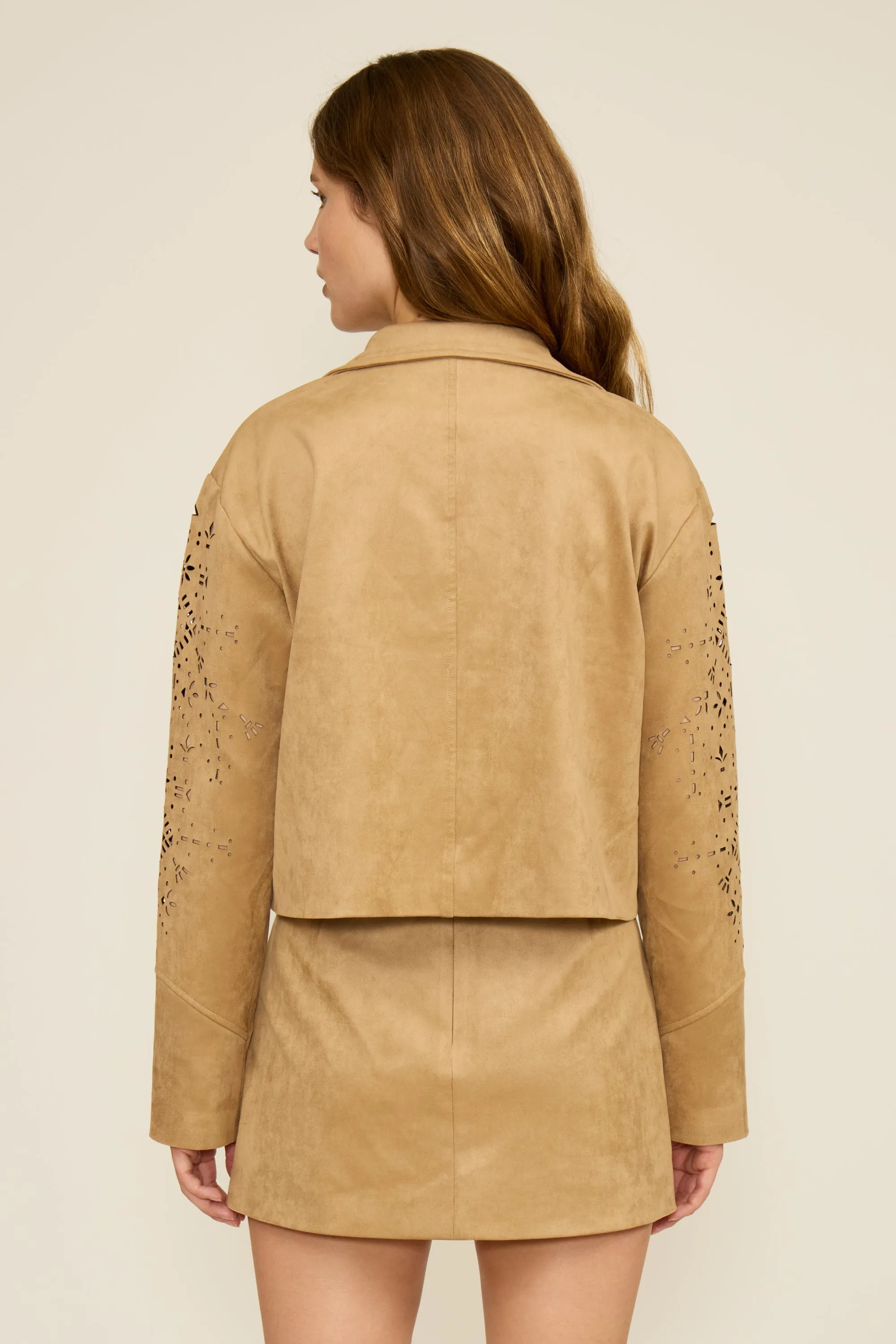 Presley Faux Suede Jacket - Tan sold by Lucy Paris product image thumbnail 4