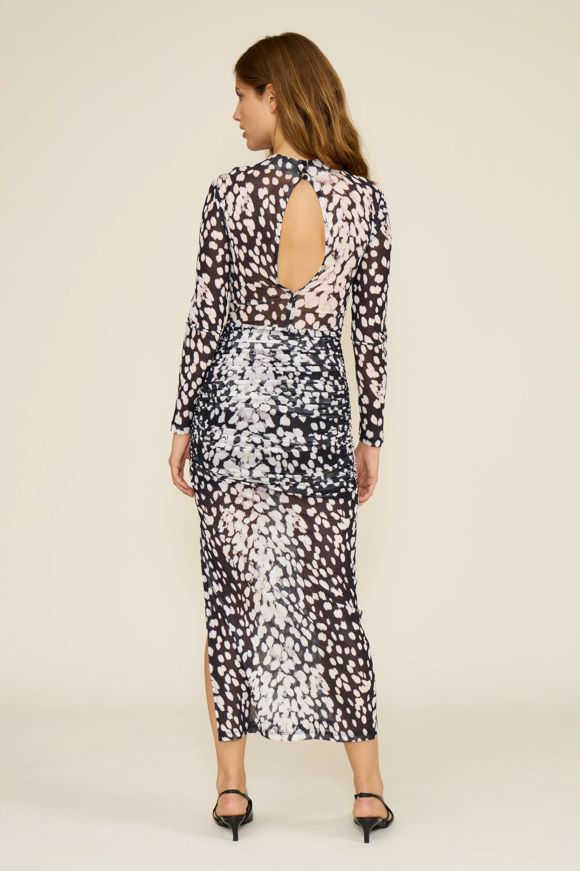 Josephine Ruched Dress - Black White sold by Lucy Paris product image thumbnail 5