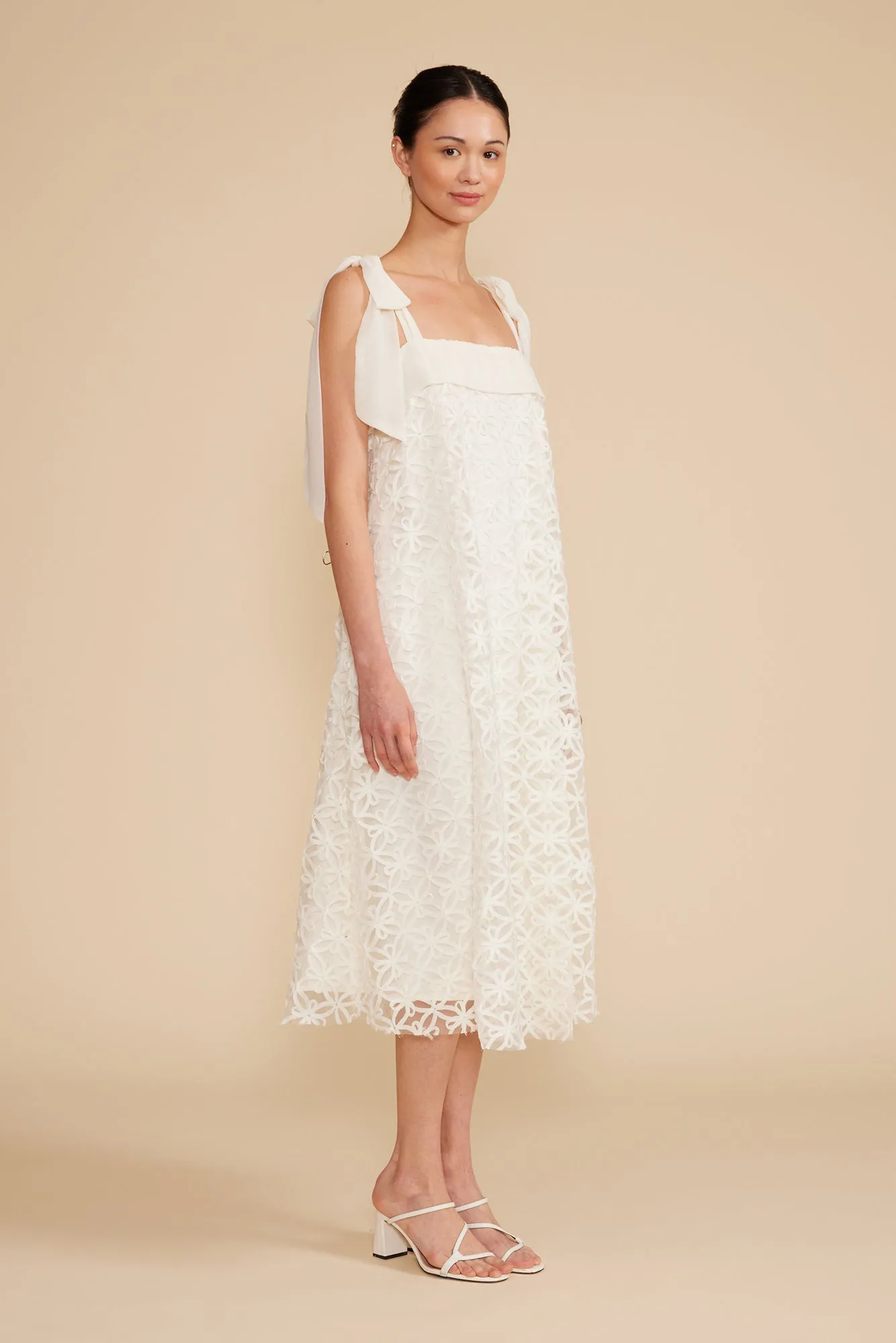 Sabine Bow Detail Dress - Ivory sold by Lucy Paris product image thumbnail 3