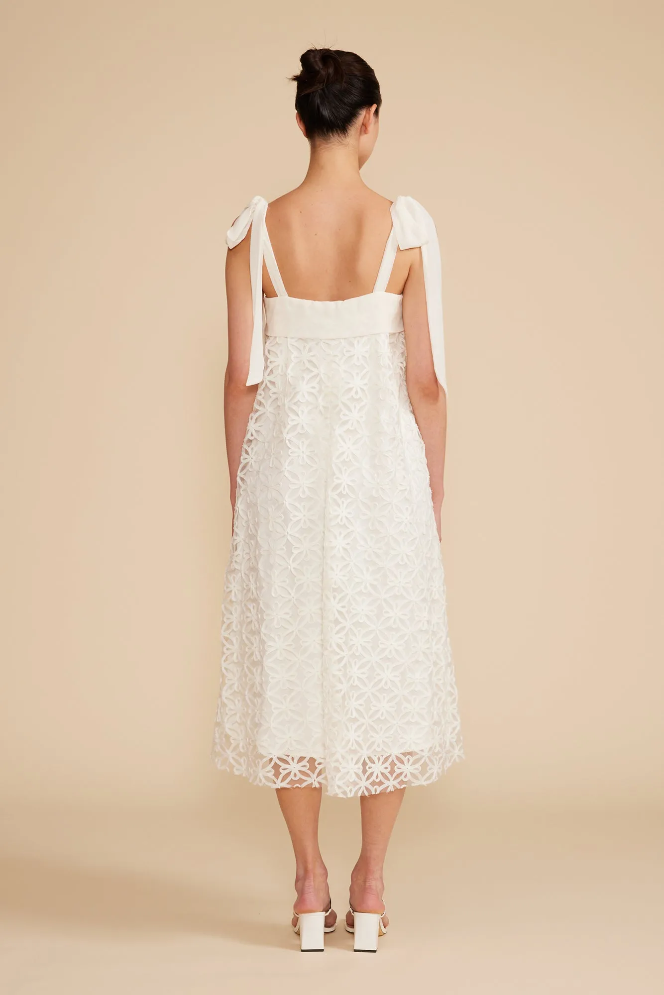 Sabine Bow Detail Dress - Ivory sold by Lucy Paris product image thumbnail 4