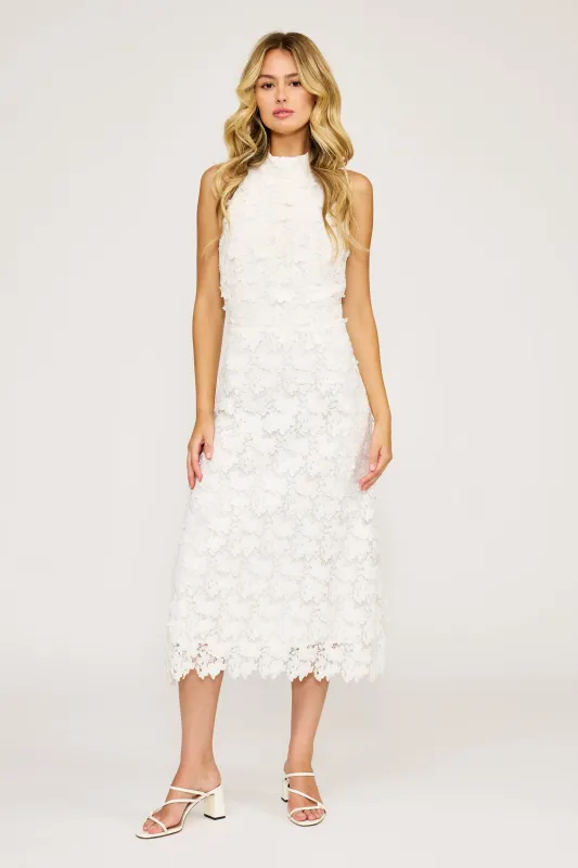 Serafina Halter Dress - White made by Lucy Paris