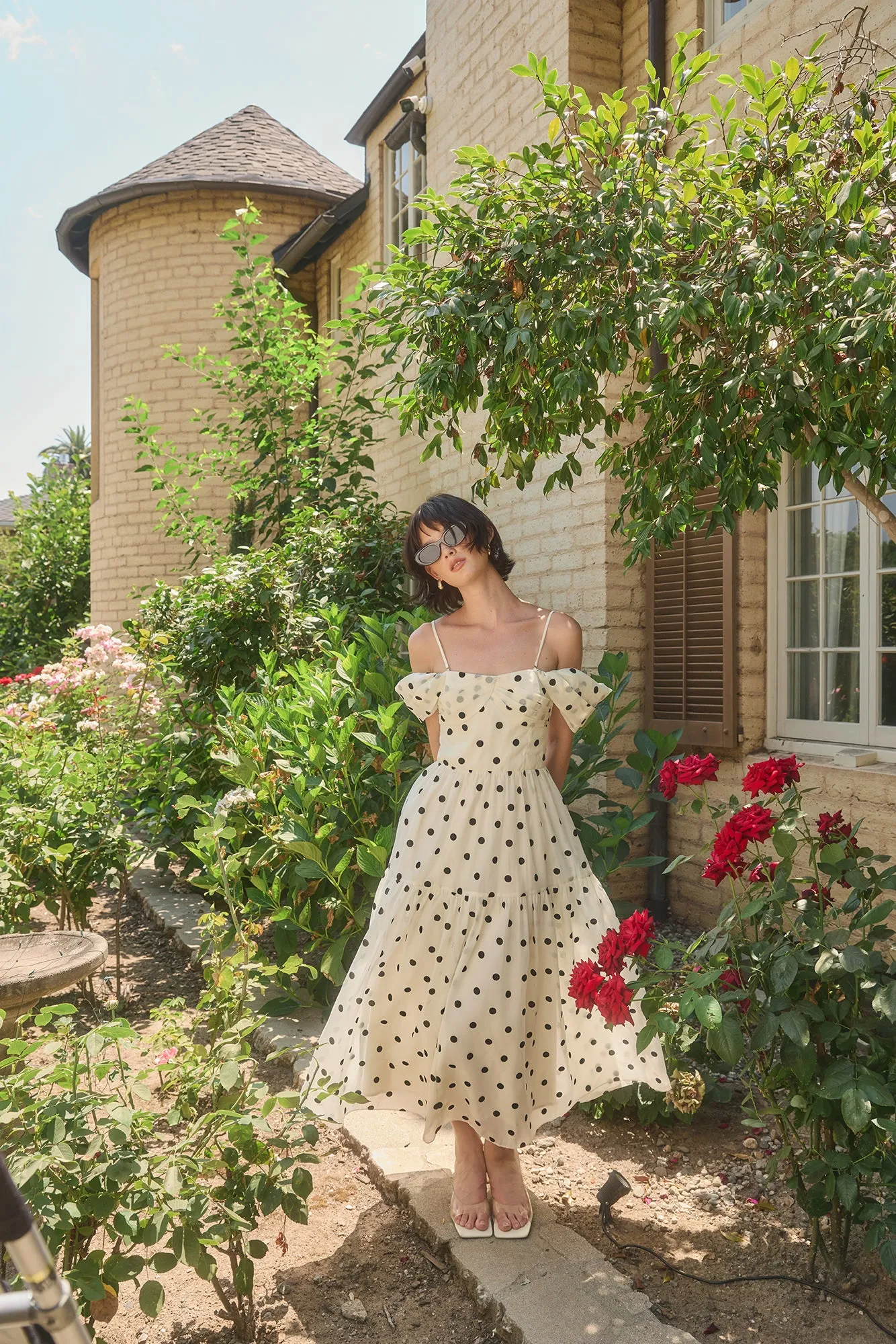 Catarina Off Shoulder Dress - Cream Black sold by Lucy Paris product image thumbnail 3