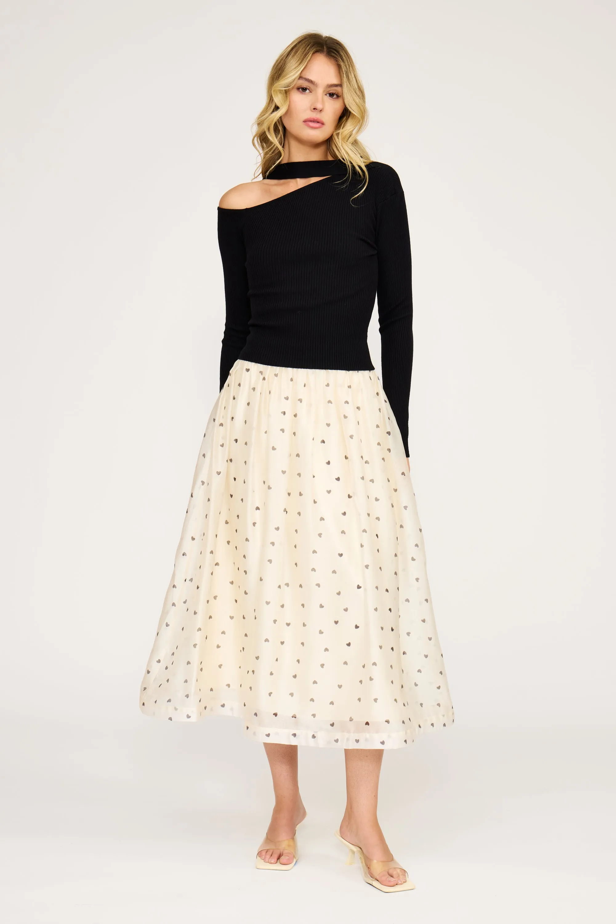 Cassie Midi Skirt - Cream sold by Lucy Paris product image thumbnail 3