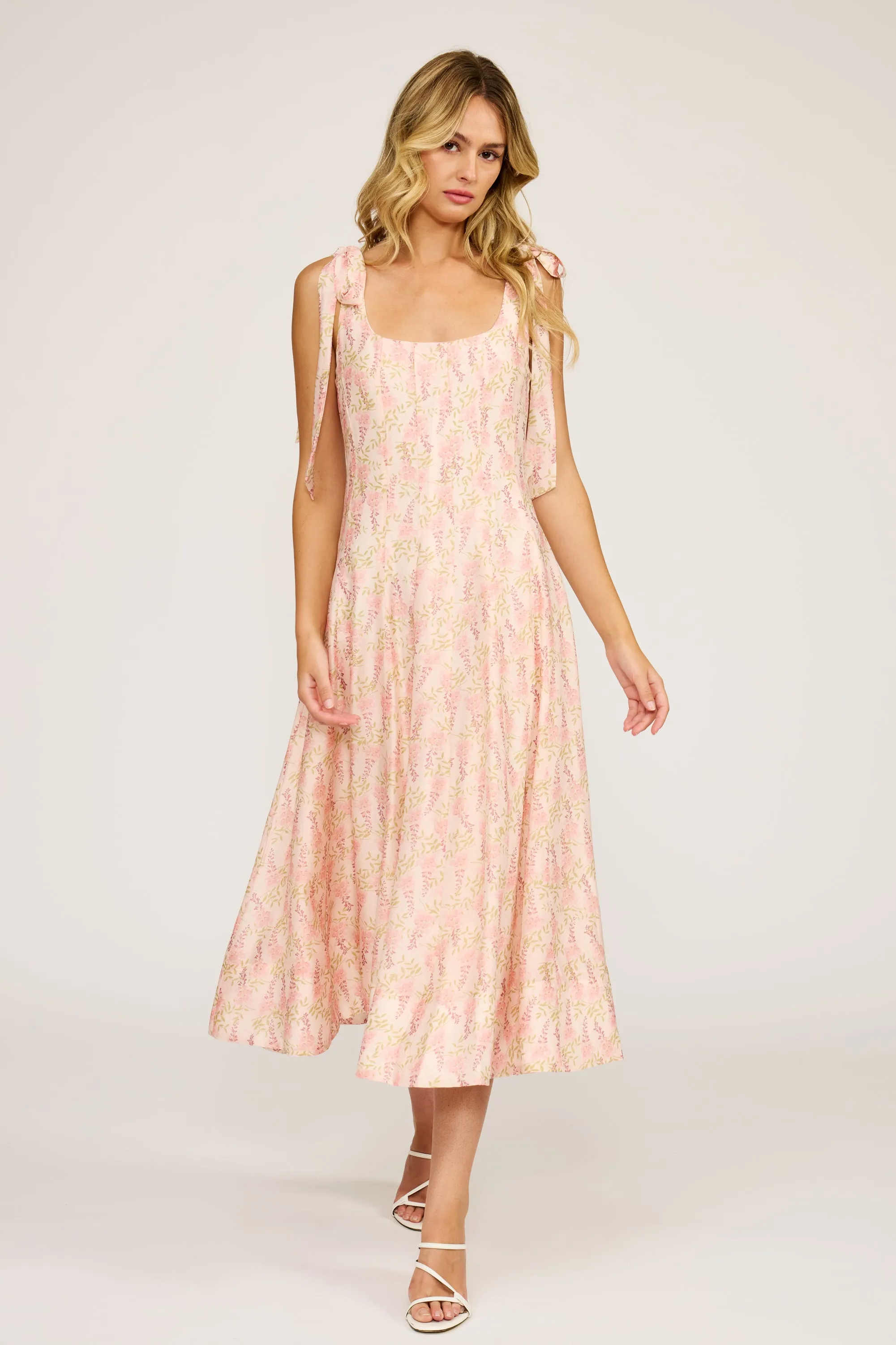 Skyla Midi Dress - Pink Floral sold by Lucy Paris