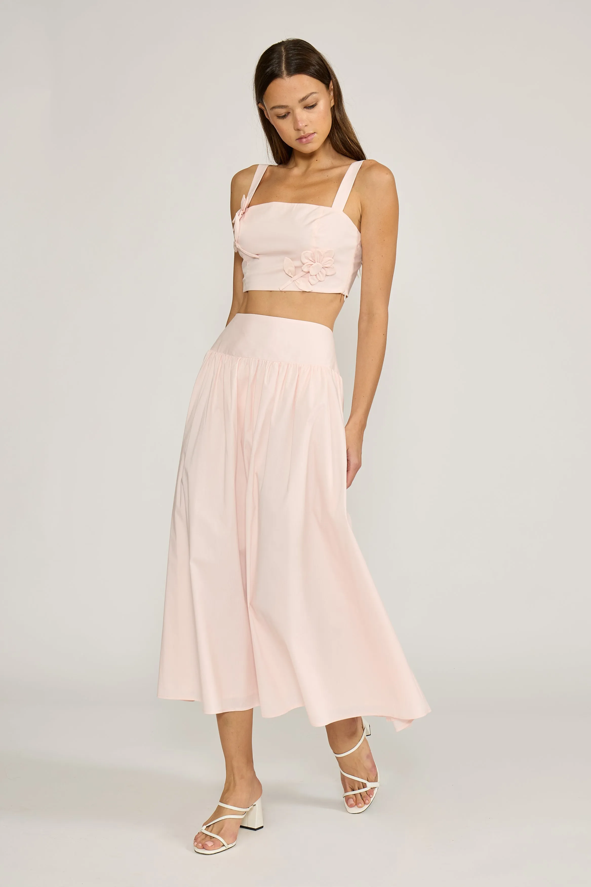 Luna Flower Crop top - Soft Pink sold by Lucy Paris product image thumbnail 2