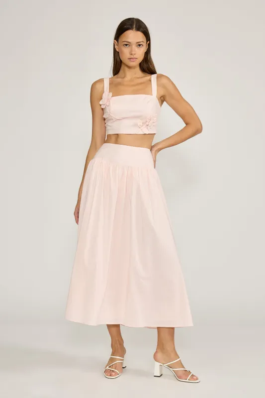 Luna Flower Crop top - Soft Pink made by Lucy Paris