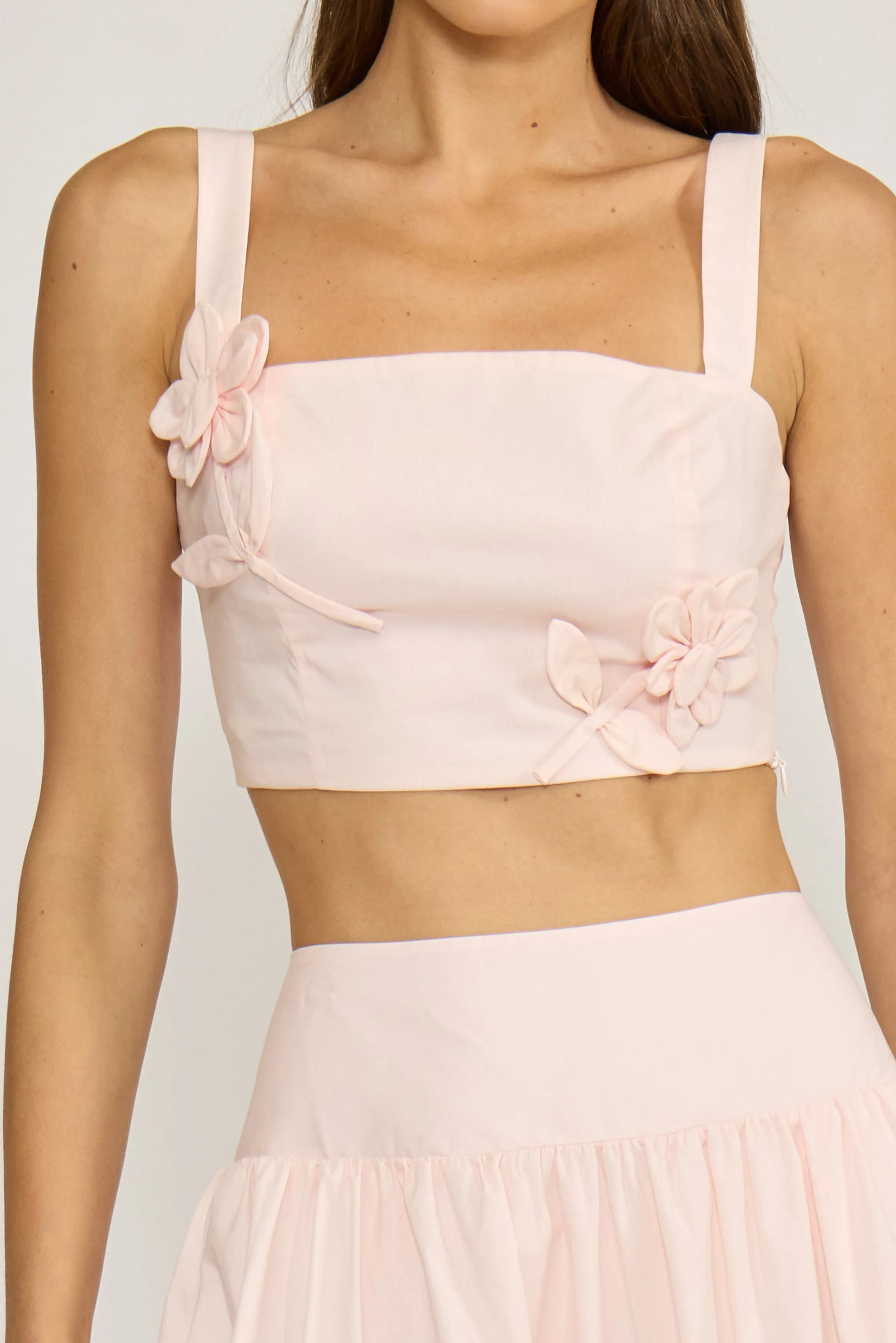 Luna Flower Crop top - Soft Pink sold by Lucy Paris product image thumbnail 4