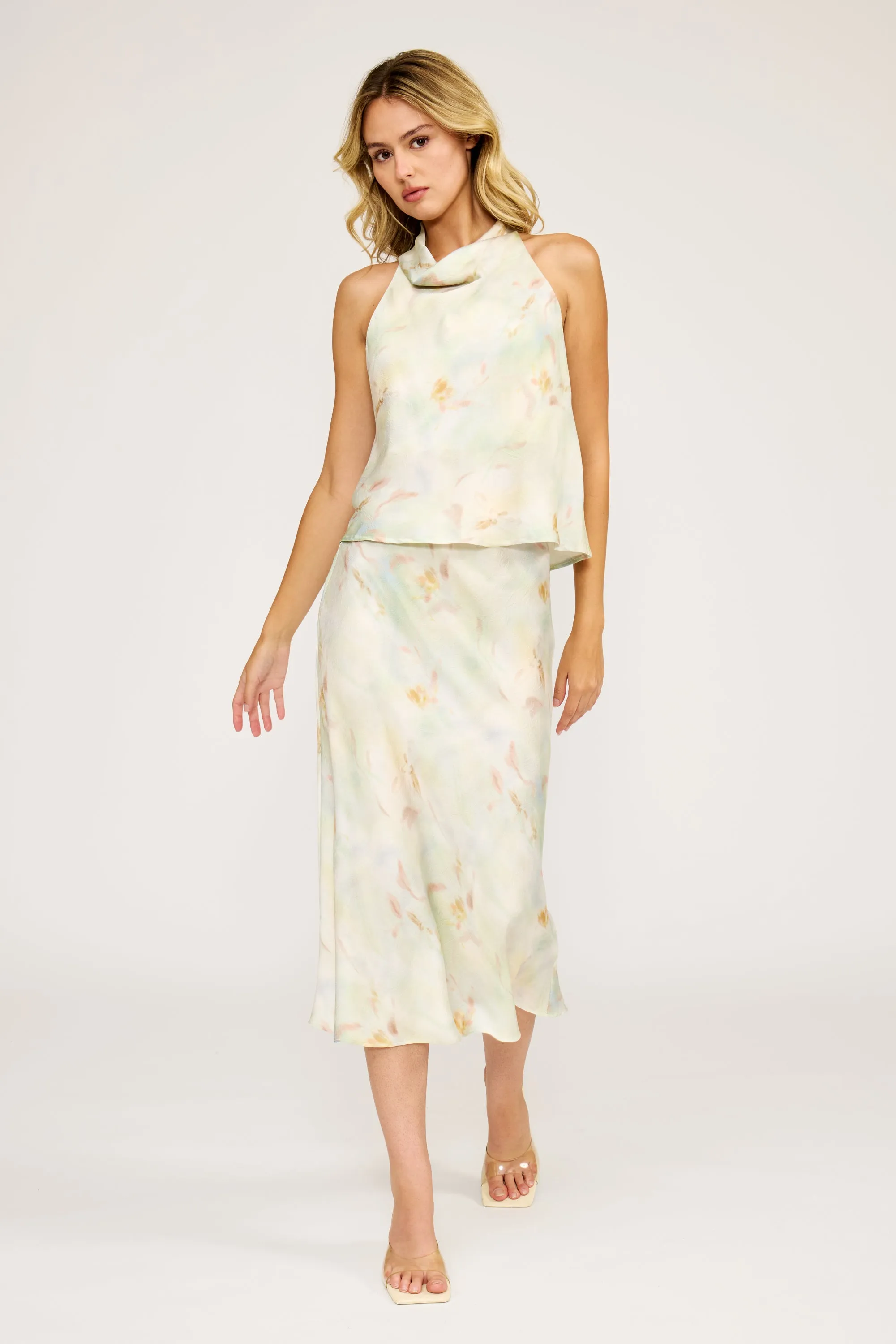 Bowie Cowl Neck Top - Mint sold by Lucy Paris