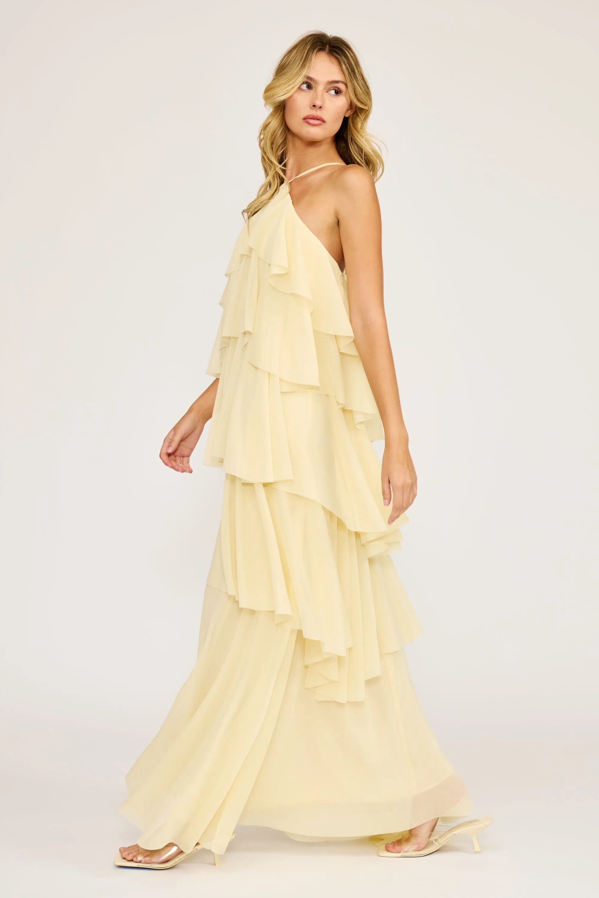 Emery Ruffle Dress - Yellow sold by Lucy Paris product image thumbnail 2