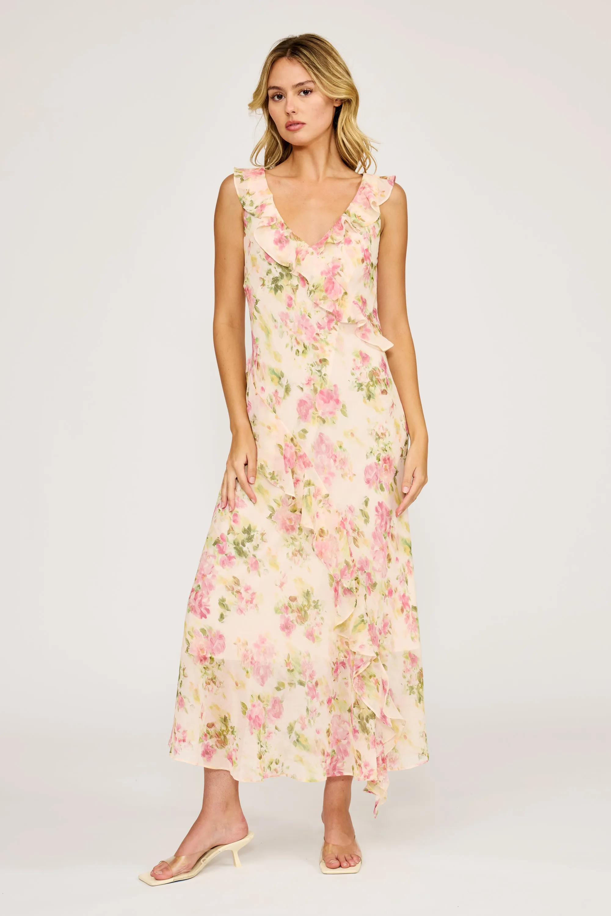 Stella Ruffle Dress - Pink Floral sold by Lucy Paris product image thumbnail 2