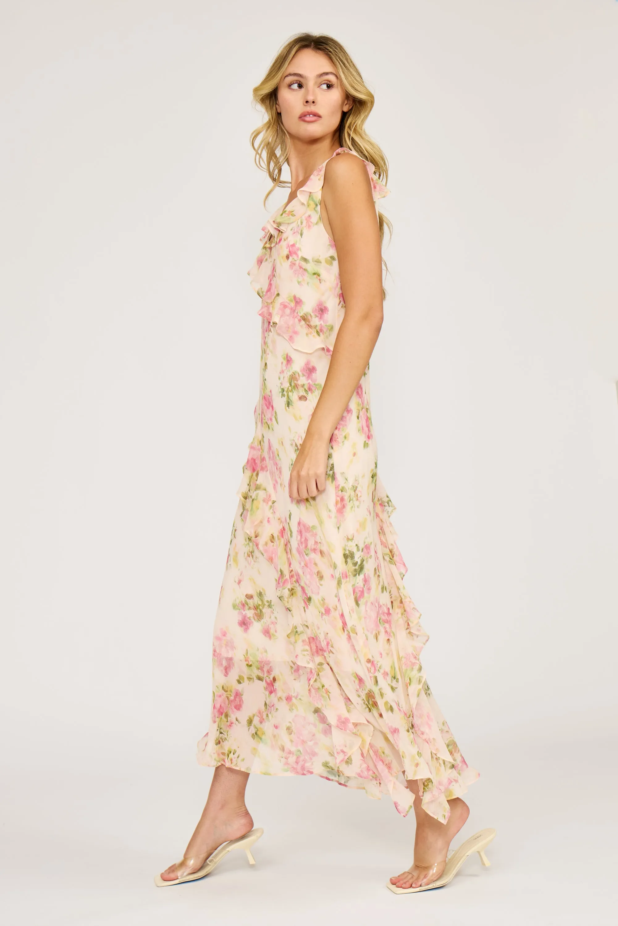 Stella Ruffle Dress - Pink Floral sold by Lucy Paris product image thumbnail 3