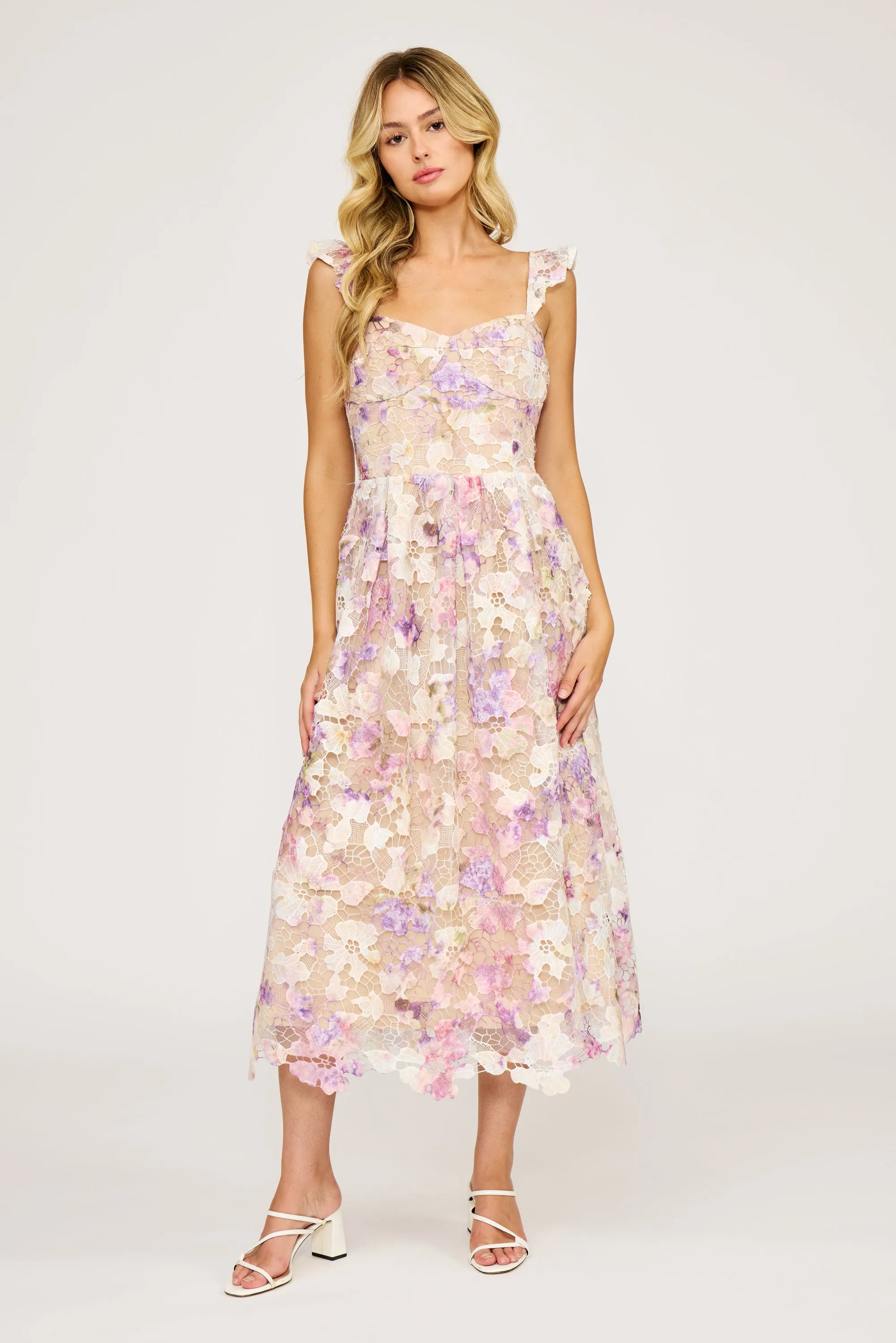 Flora Midi Dress - Multi Floral sold by Lucy Paris