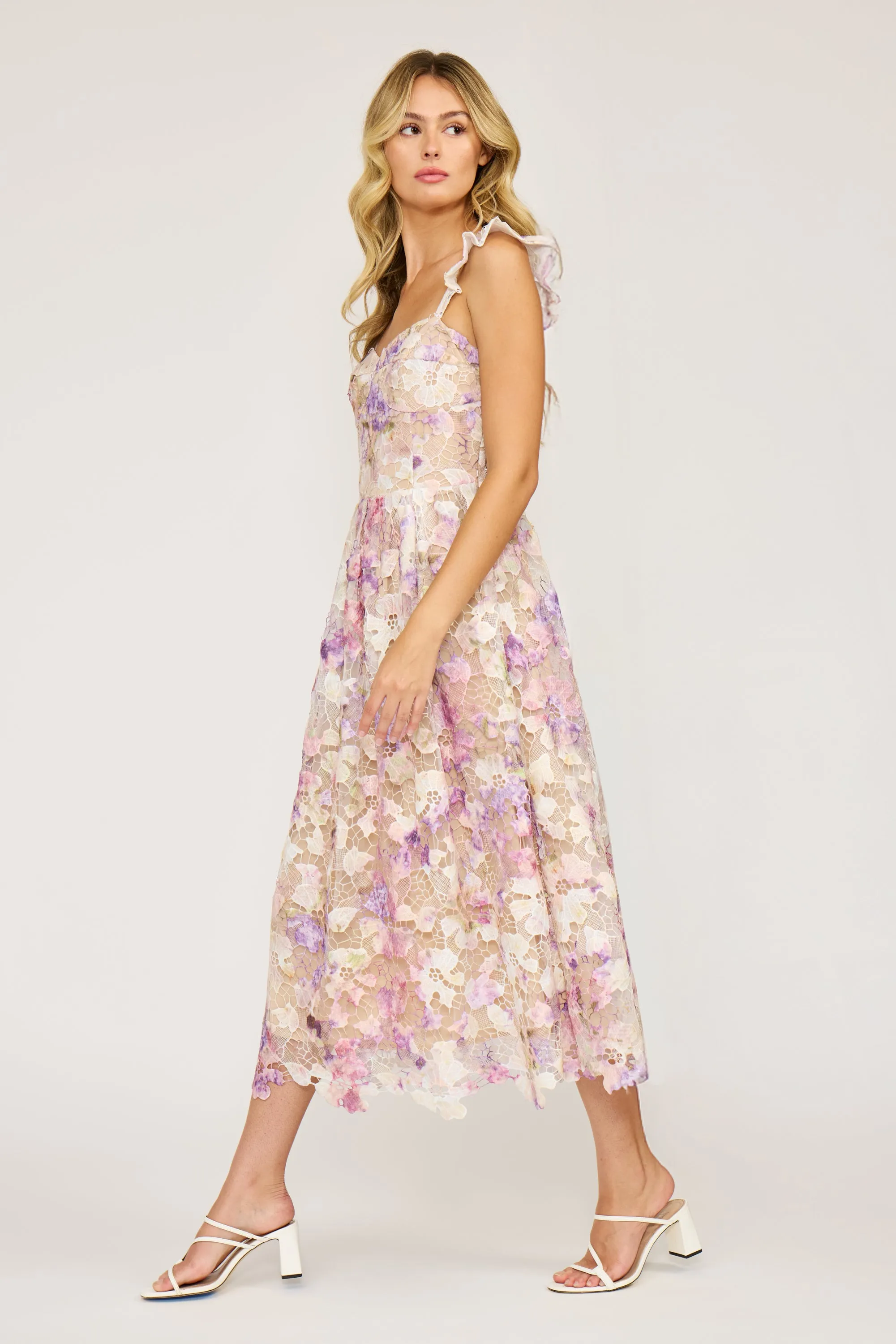 Flora Midi Dress - Multi Floral sold by Lucy Paris product image thumbnail 2
