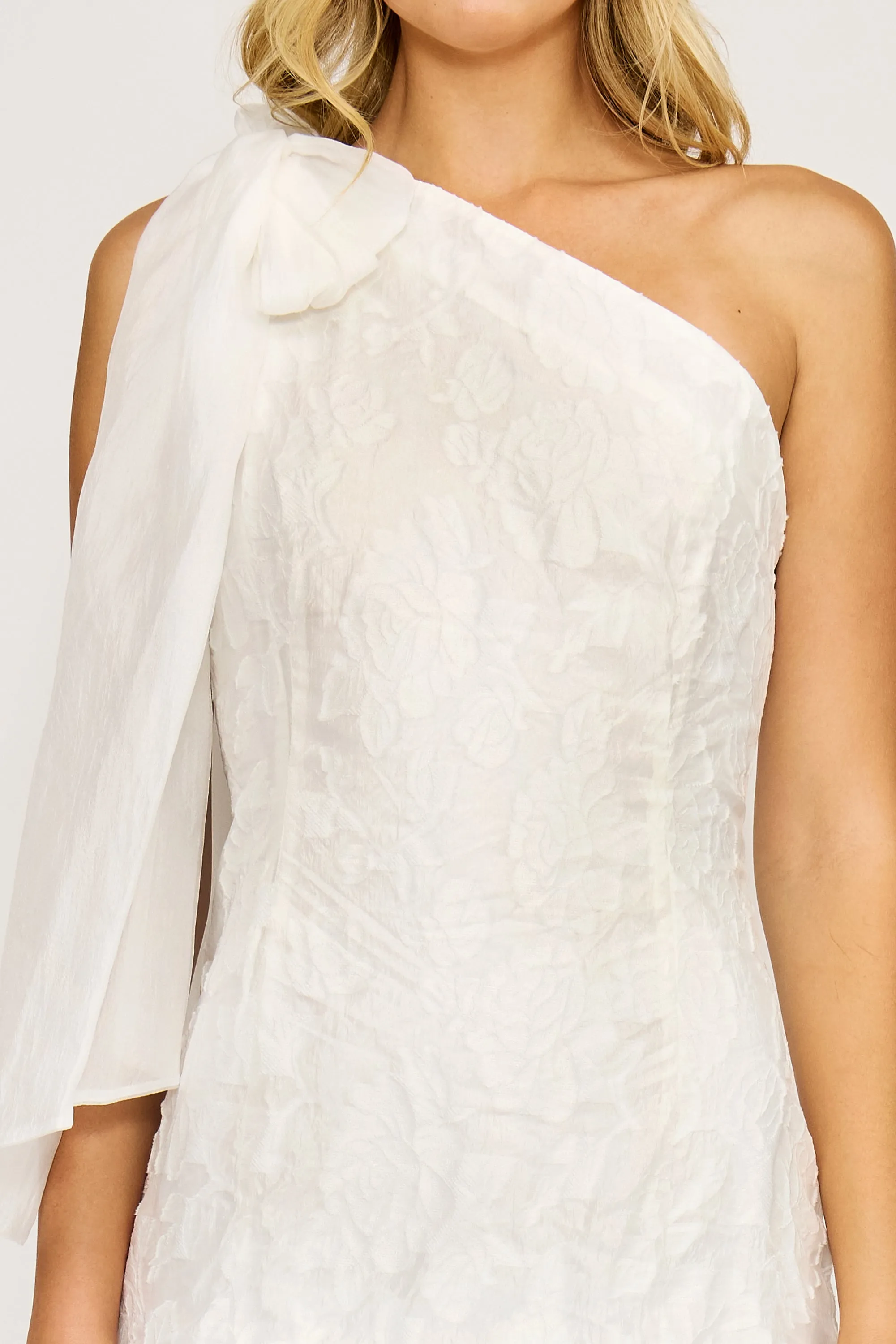 Mercy One Shoulder Bow Dress - White sold by Lucy Paris product image thumbnail 4
