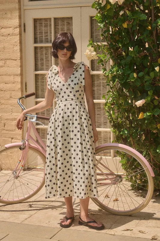 Ryleigh Midi Dress - White Black made by Lucy Paris