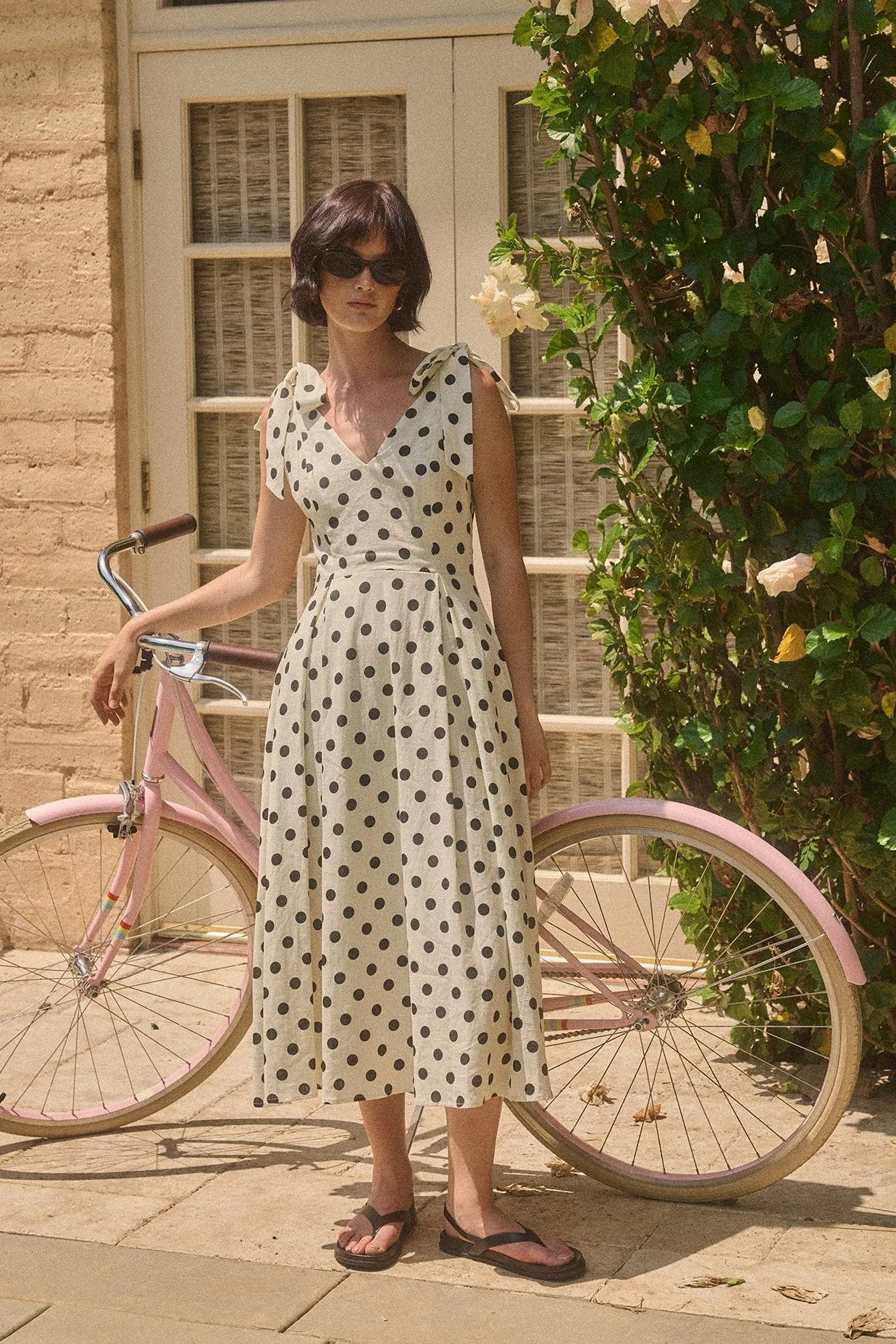 Ryleigh Midi Dress - White Black sold by Lucy Paris