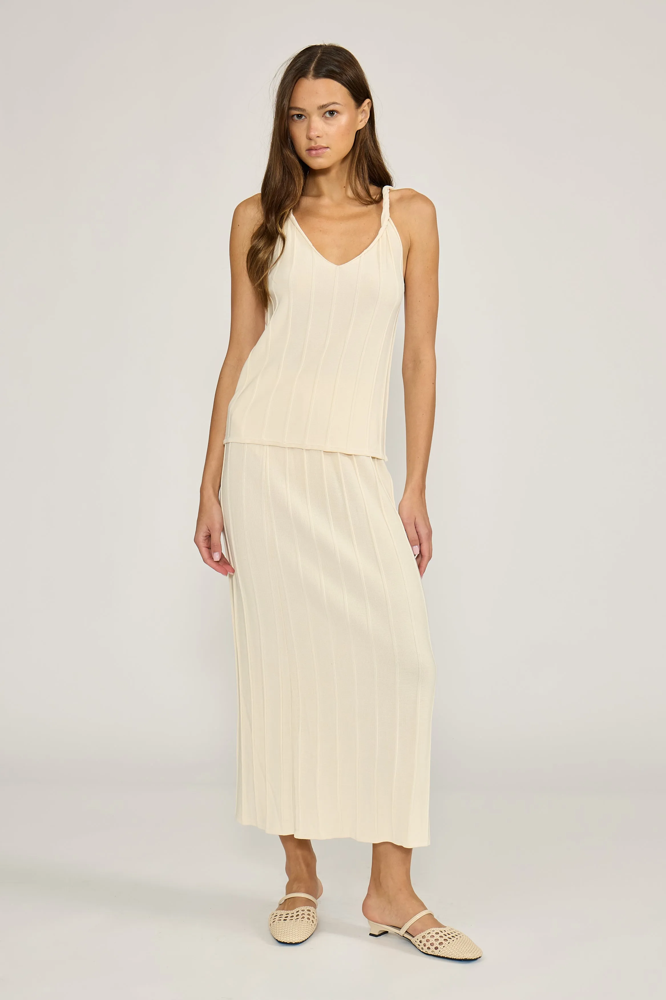 Riley Panel Midi Skirt - Beige sold by Lucy Paris product image thumbnail 2