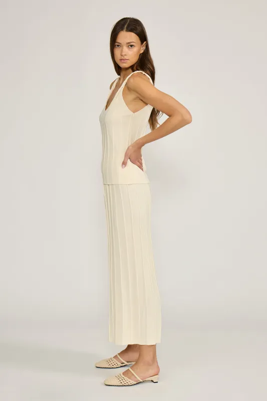 Riley Panel Midi Skirt - Beige made by Lucy Paris